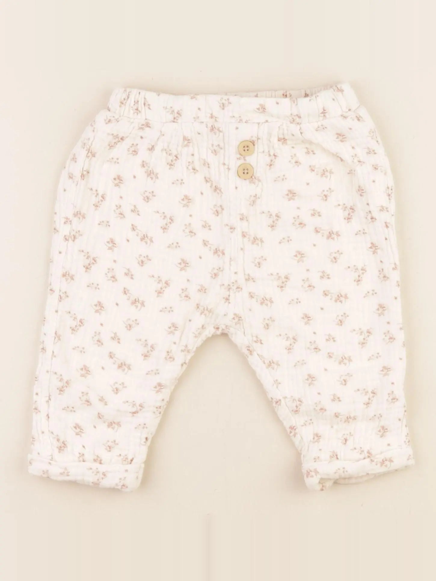 Vertbaudet - pantalon beige - 12 mois
