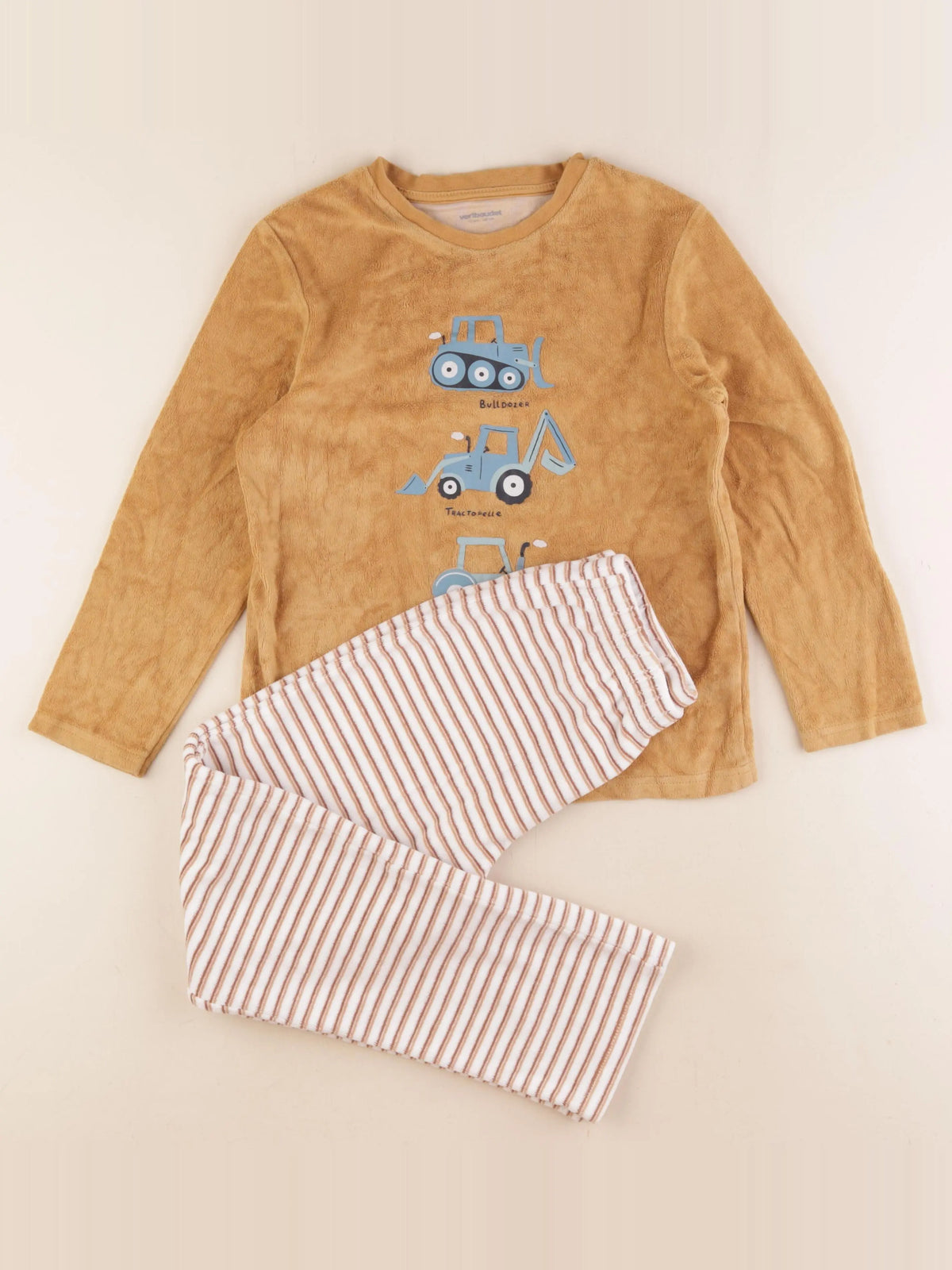 Vertbaudet - pyjama velours jaune - 10 ans
