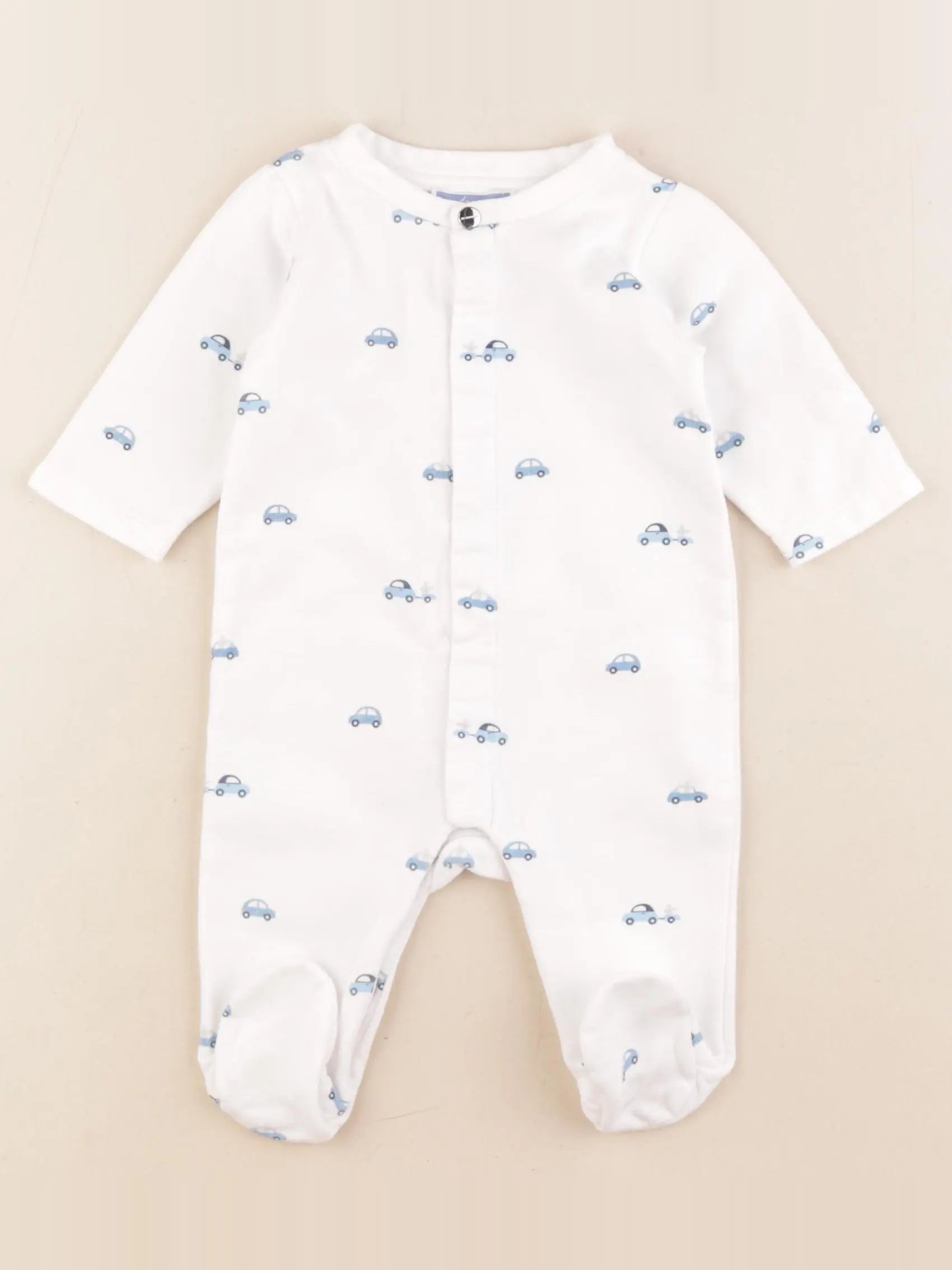 Jacadi - pyjama coton blanc, bleu - 3 mois