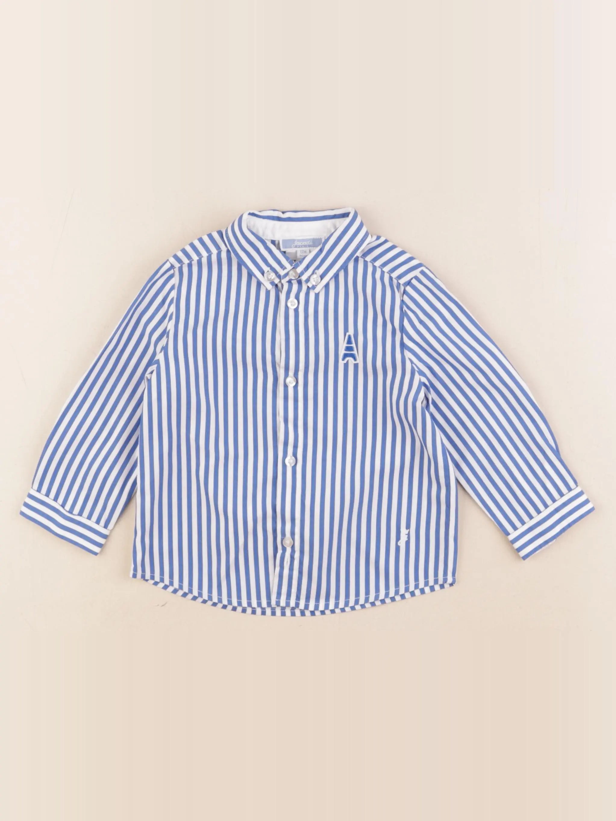 Jacadi - chemise bleu, blanc - 12 mois
