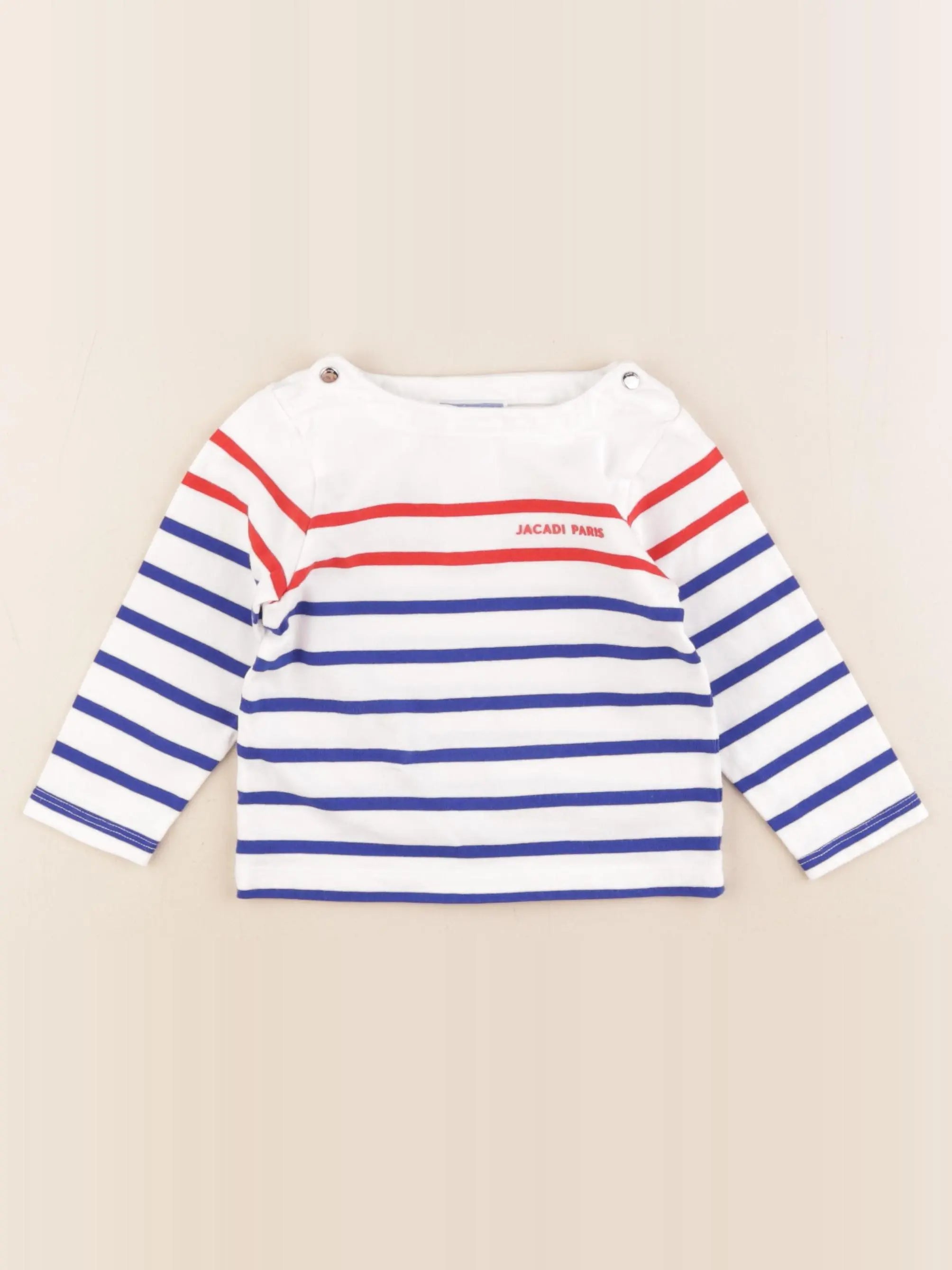 Jacadi - tee-shirt blanc, bleu - 18 mois