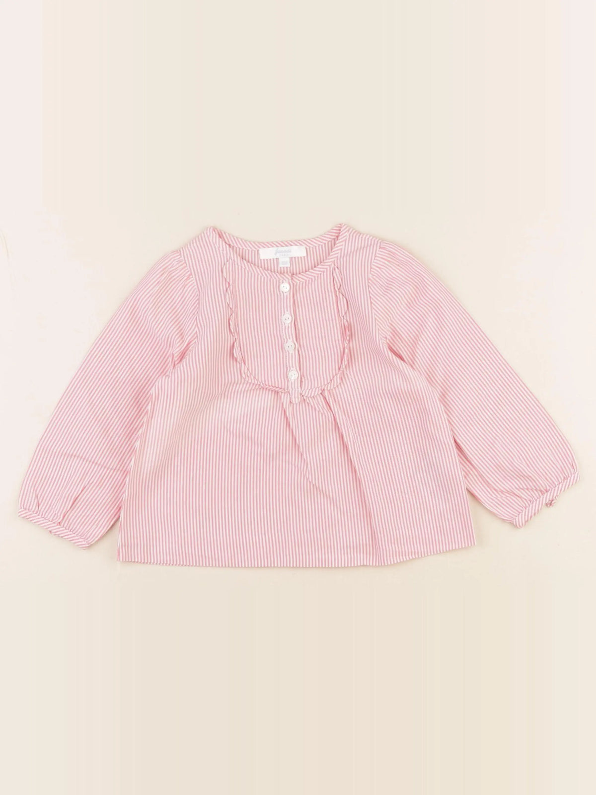 Jacadi - blouse blanc, rouge - 18 mois