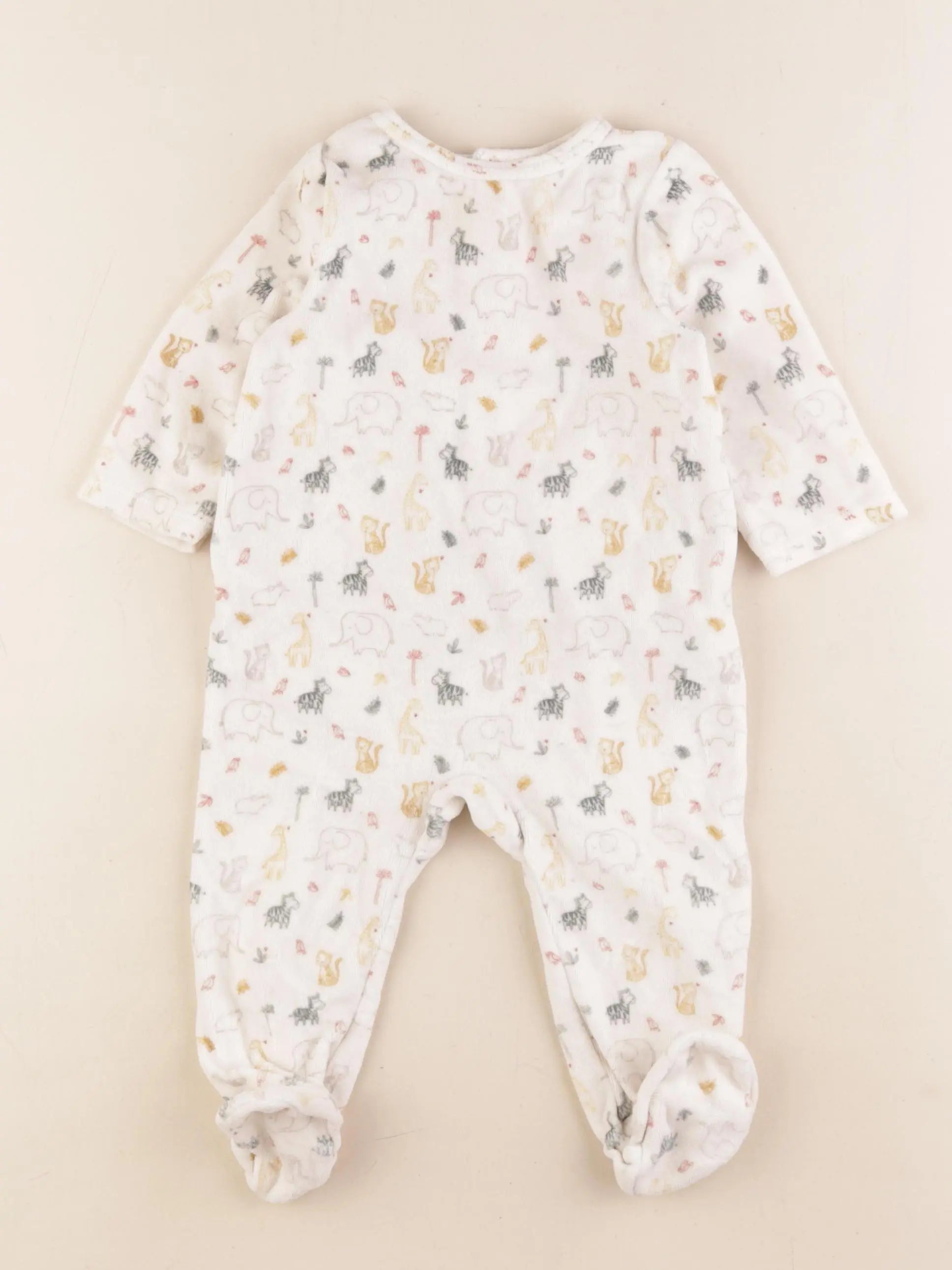 Tape à l'oeil - pyjama velours beige - 12 mois