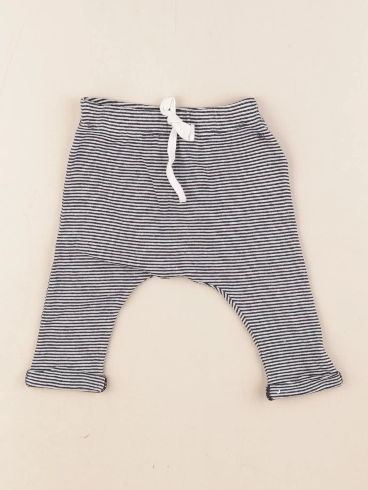Petit Bateau - sarouel bleu, blanc - 3 mois
