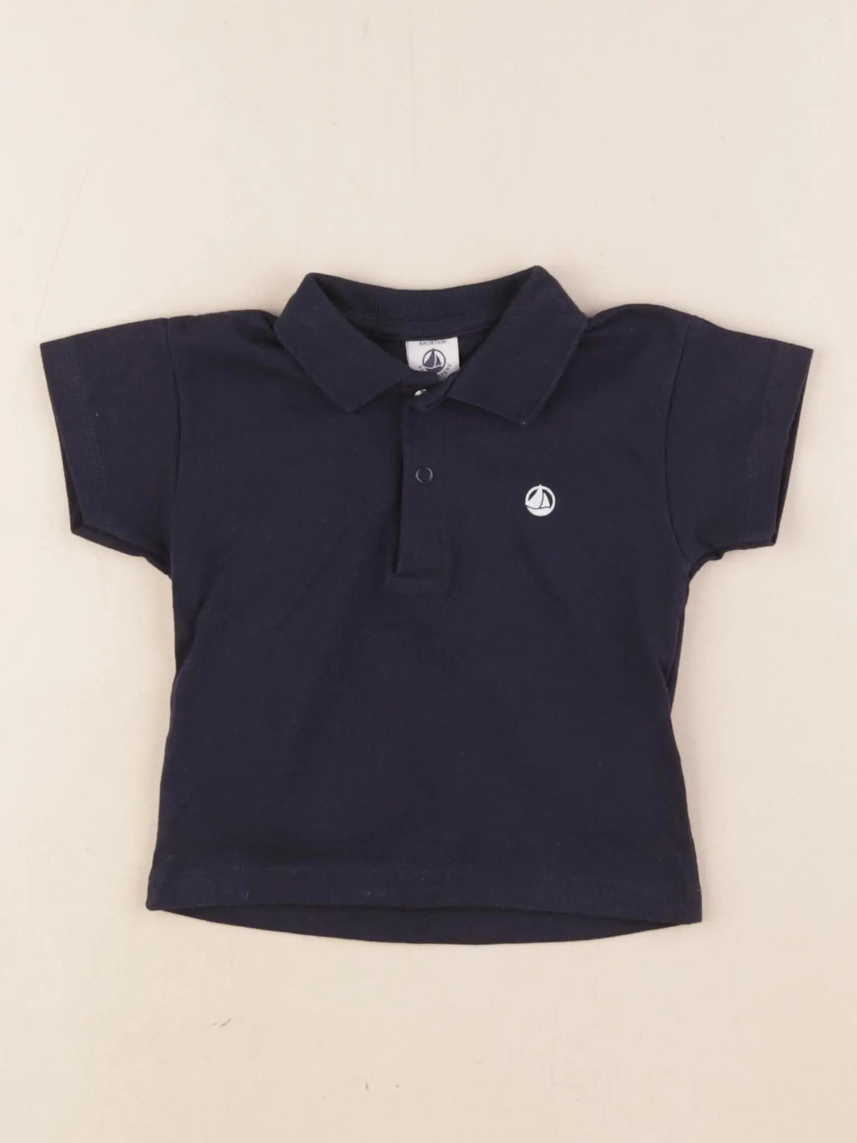 Petit Bateau - polo bleu - 6 mois