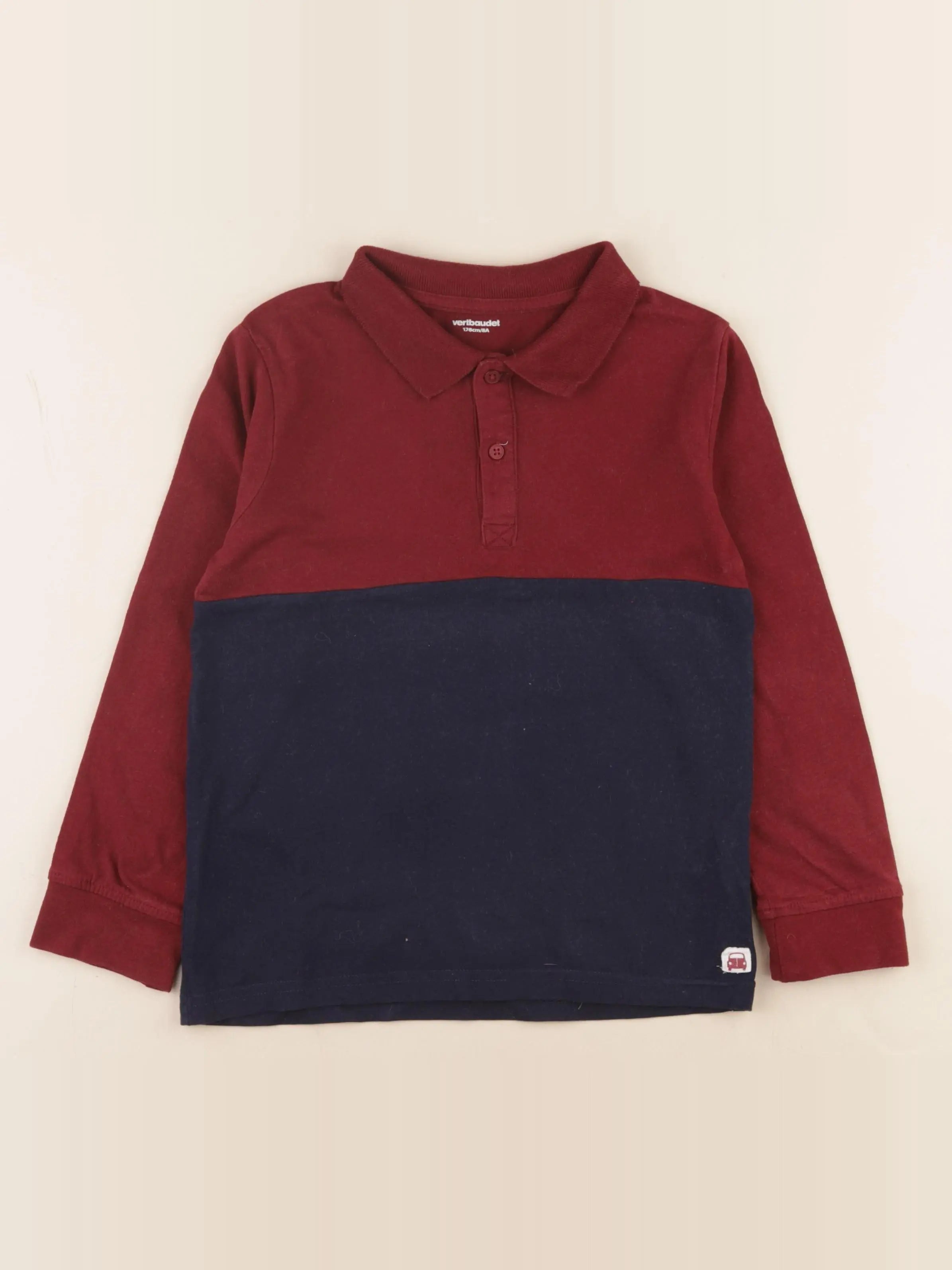 Vertbaudet - polo rouge - 8 ans
