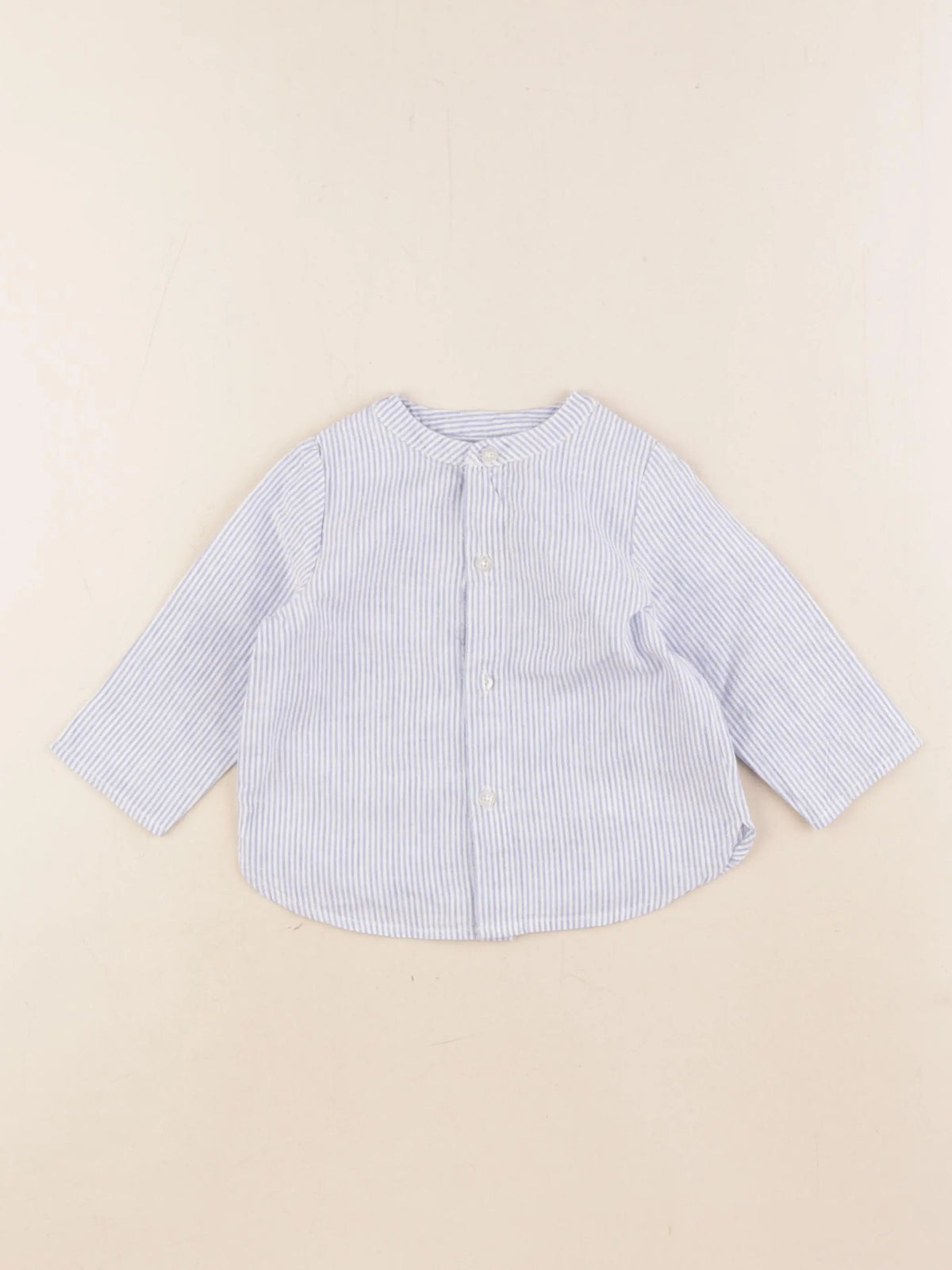 Cyrillus - chemise blanc, bleu - 6 mois