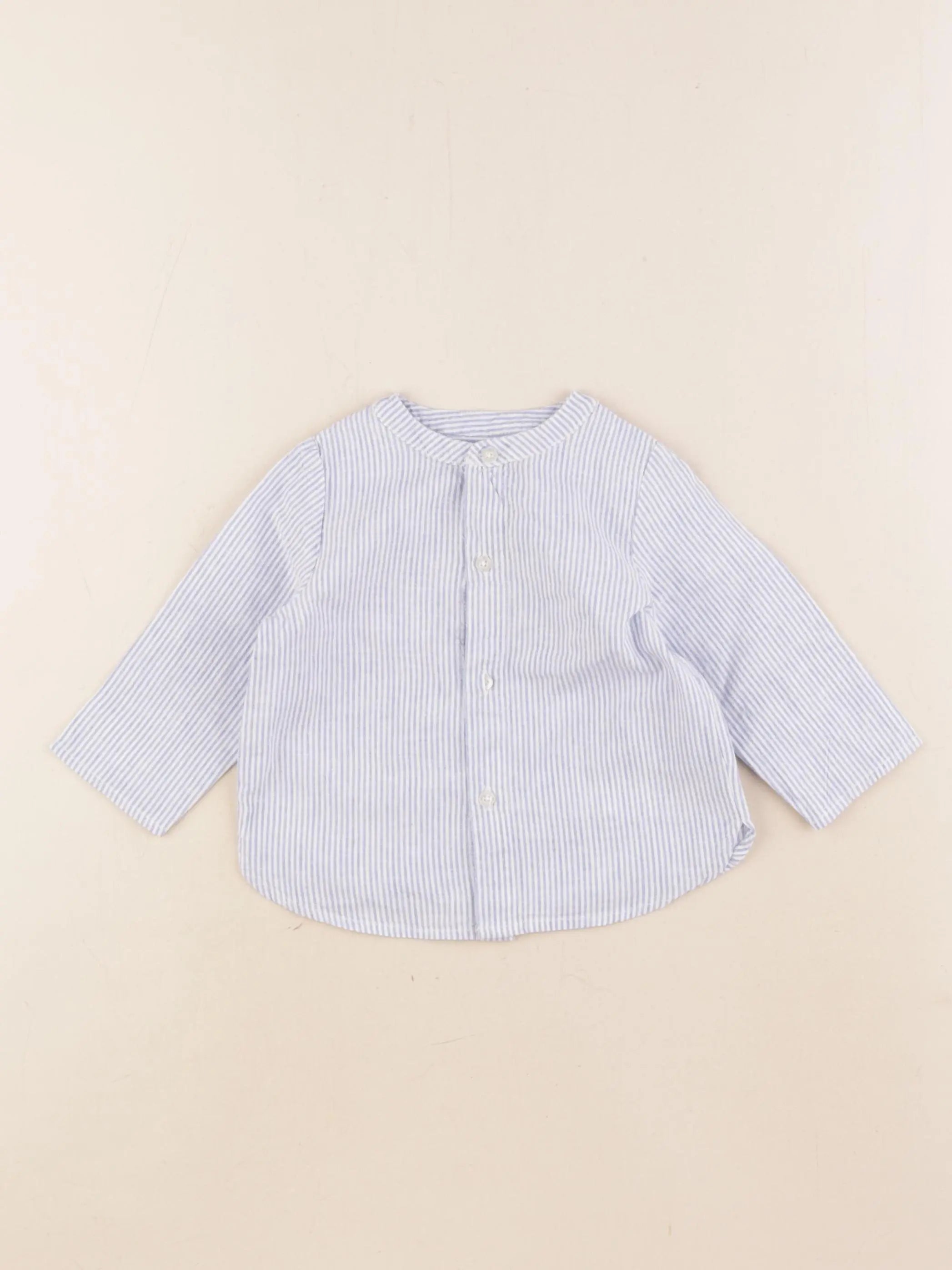 Cyrillus - chemise blanc, bleu - 6 mois
