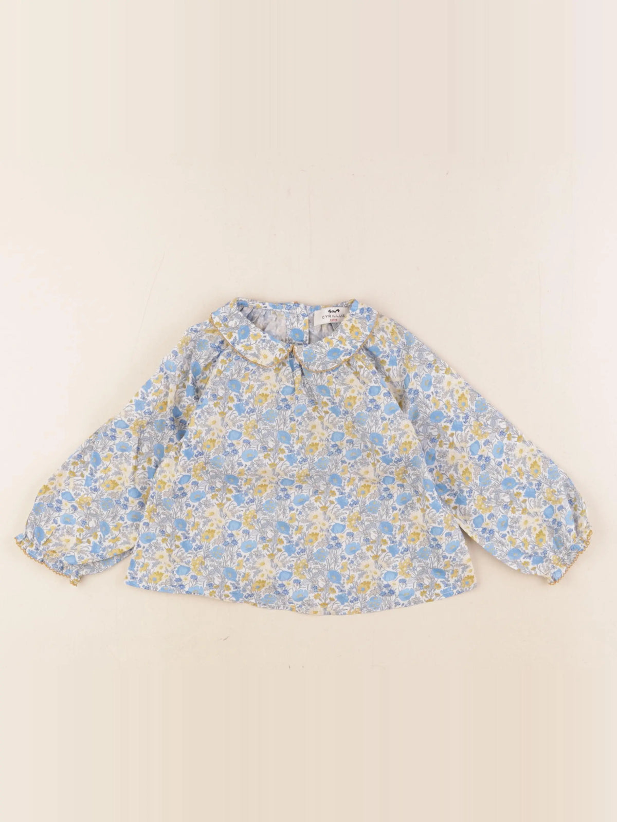 Cyrillus - blouse bleu, jaune - 24 mois