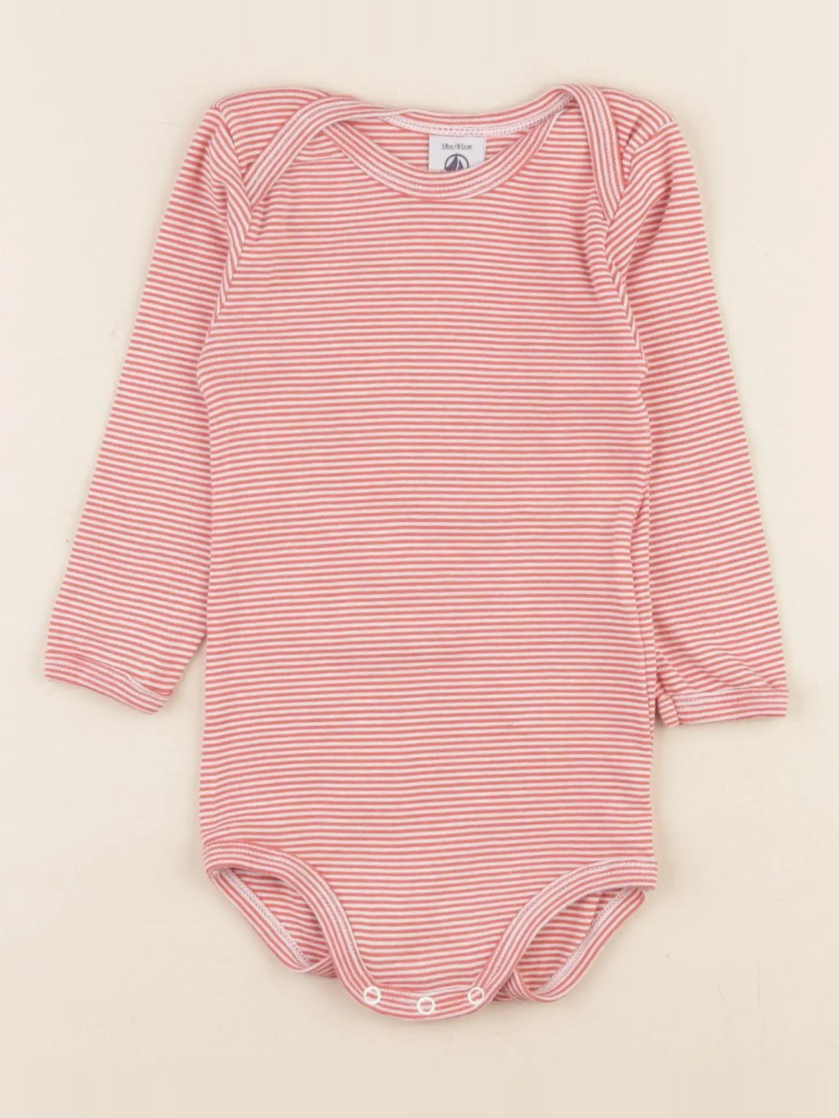 Petit Bateau - body rouge - 18 mois