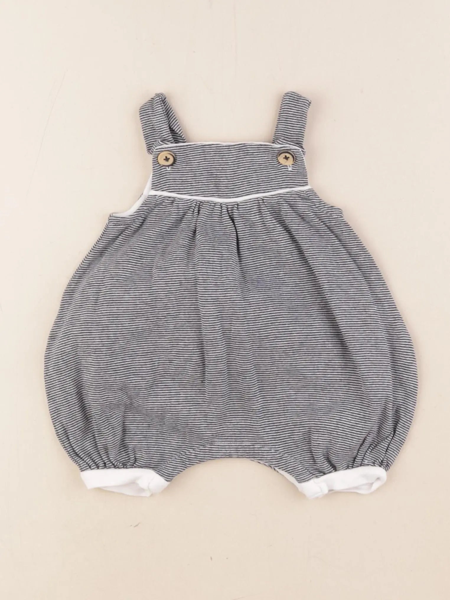 Petit Bateau - combinaison bleu, blanc - 6 mois