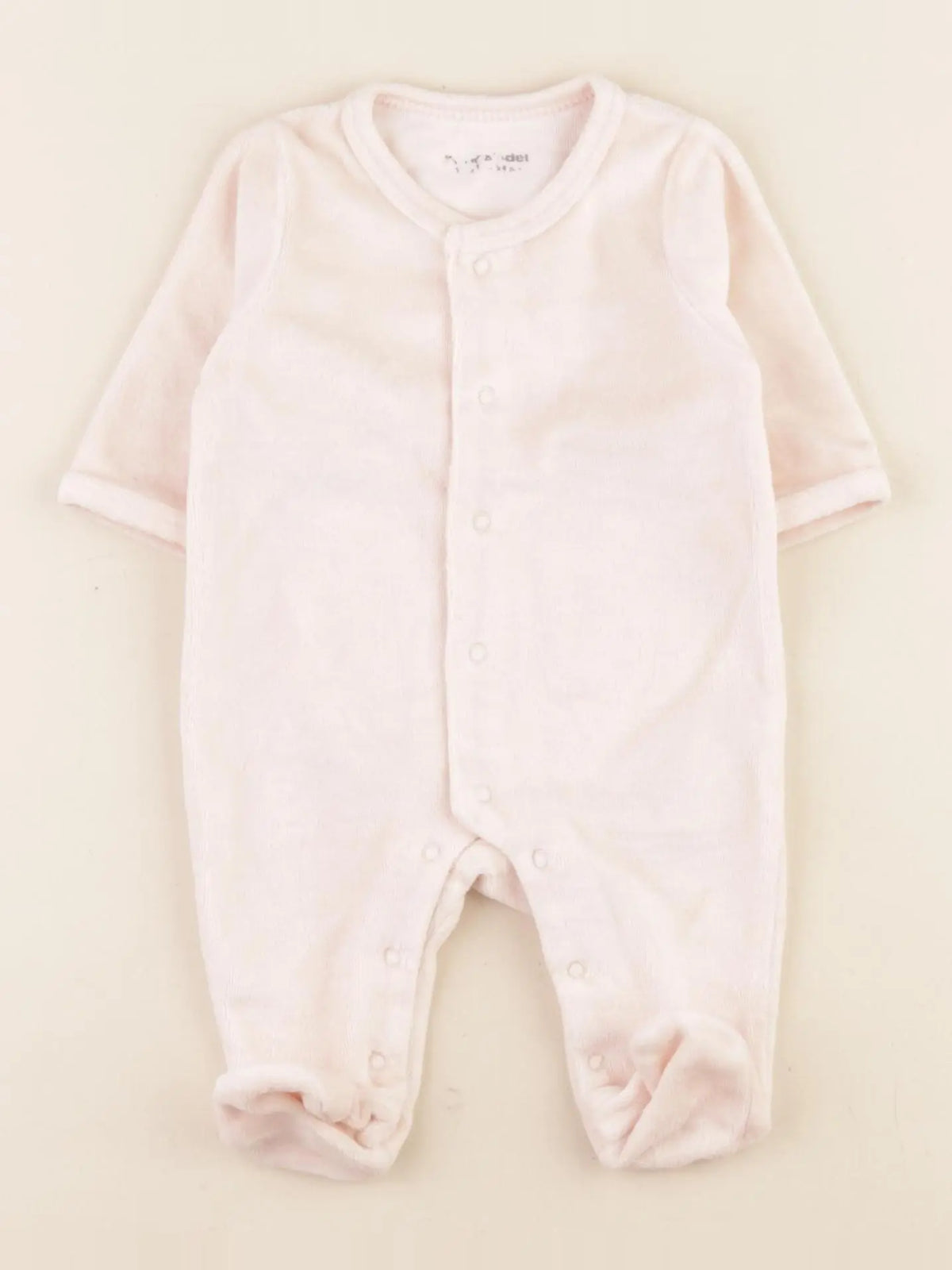 Vertbaudet - pyjama velours rose - 1 mois