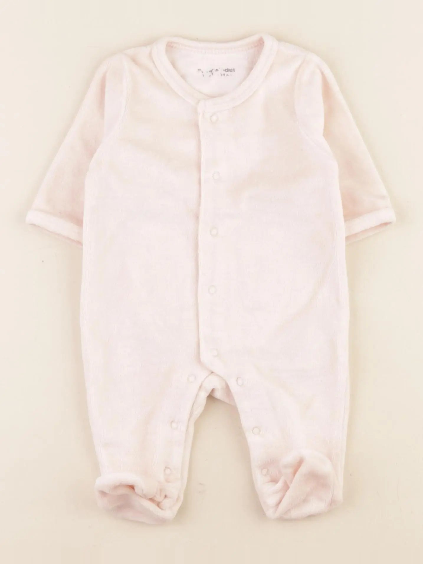 Vertbaudet - pyjama velours rose - 1 mois