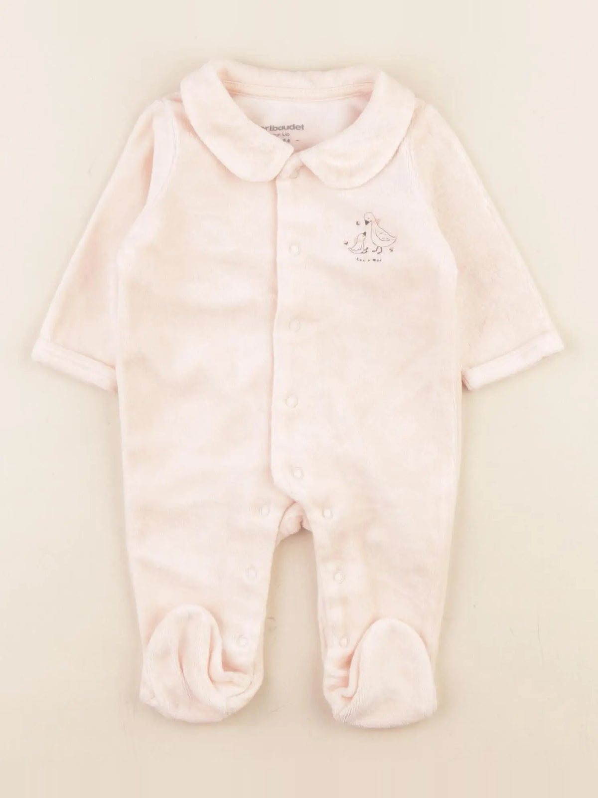 Vertbaudet - pyjama velours rose - 1 mois