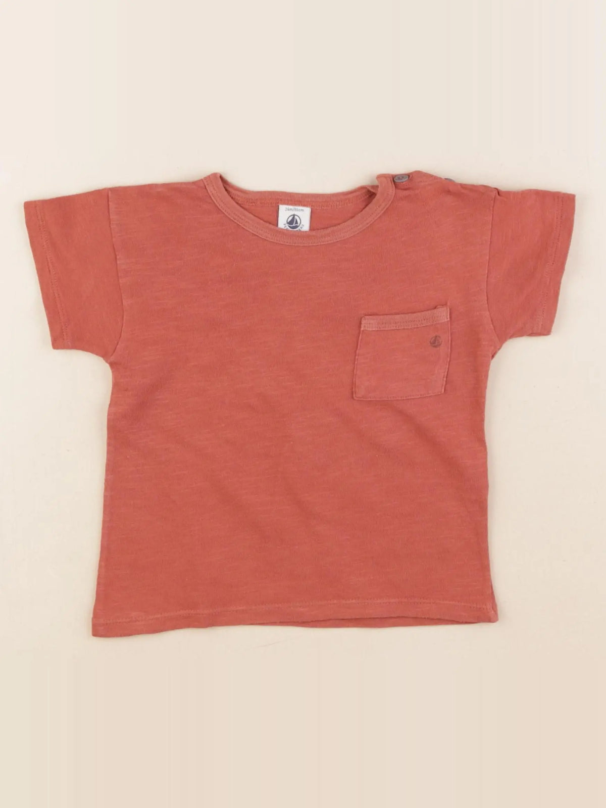 Petit Bateau - tee-shirt rouge - 24 mois