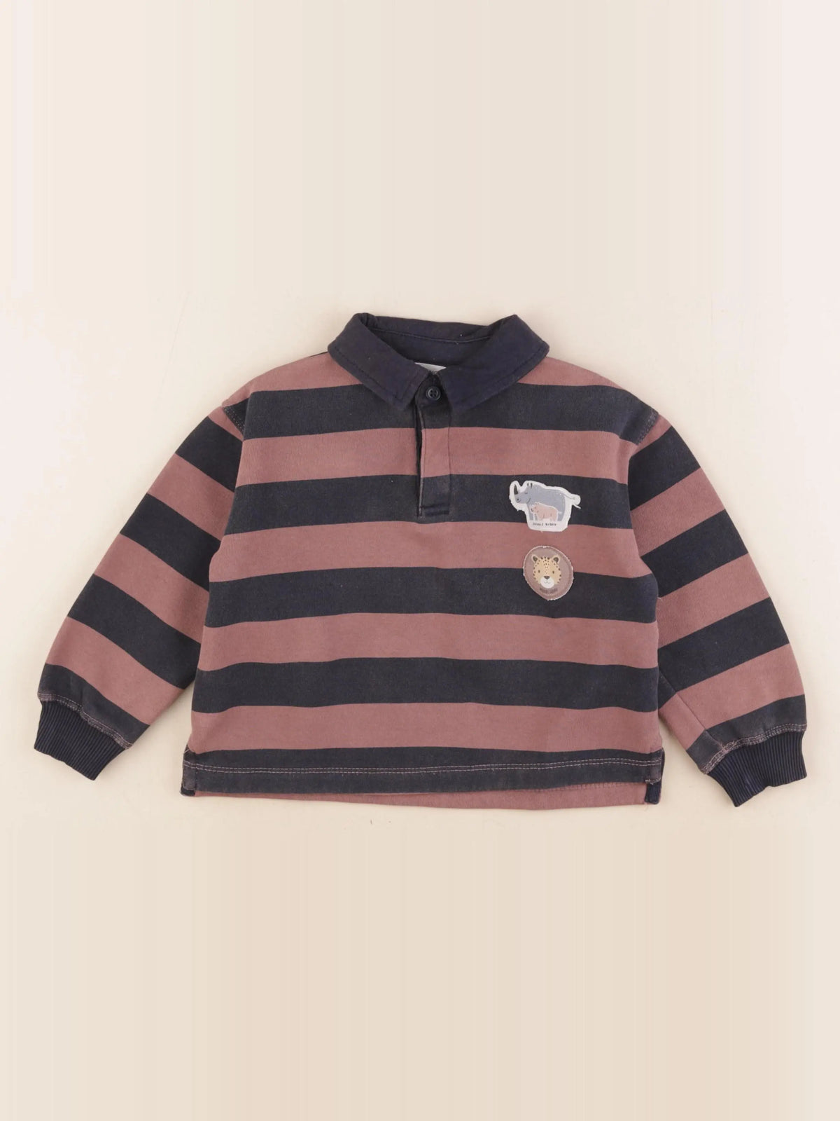 Mango - sweat marron, bleu - 2/3 ans