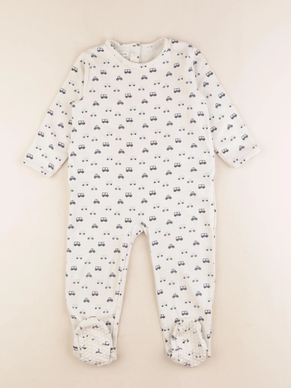 Vertbaudet - pyjama coton beige, bleu - 3 ans