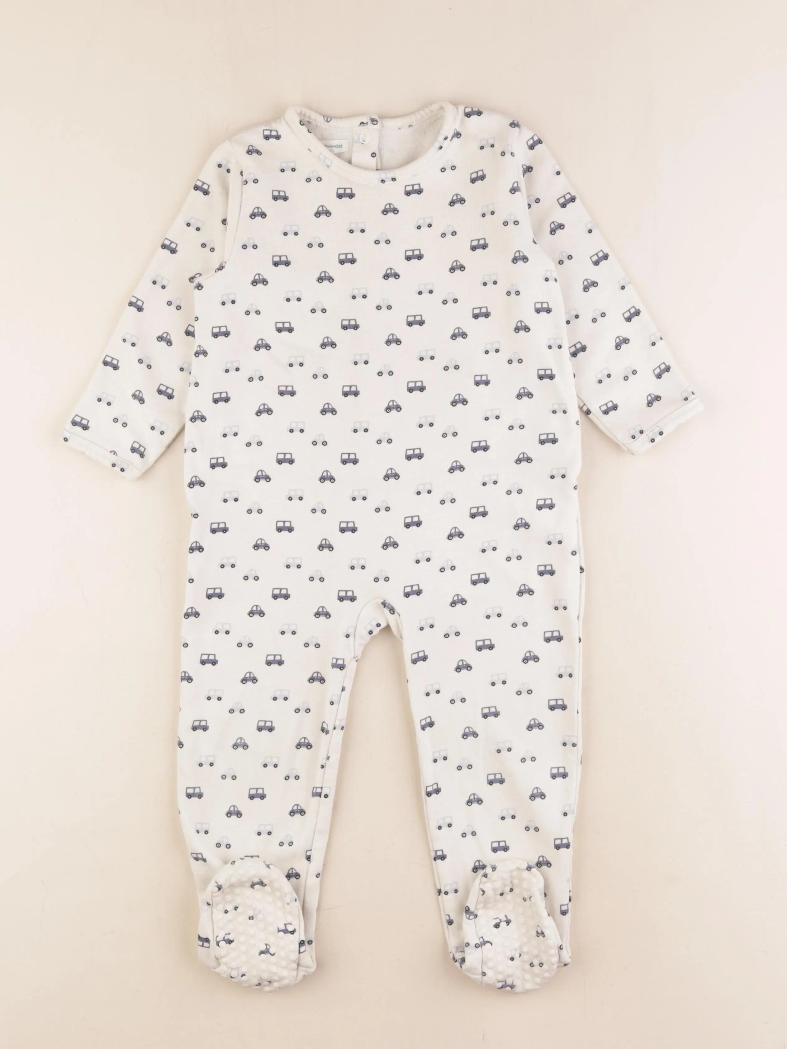 Vertbaudet - pyjama coton beige, bleu - 3 ans