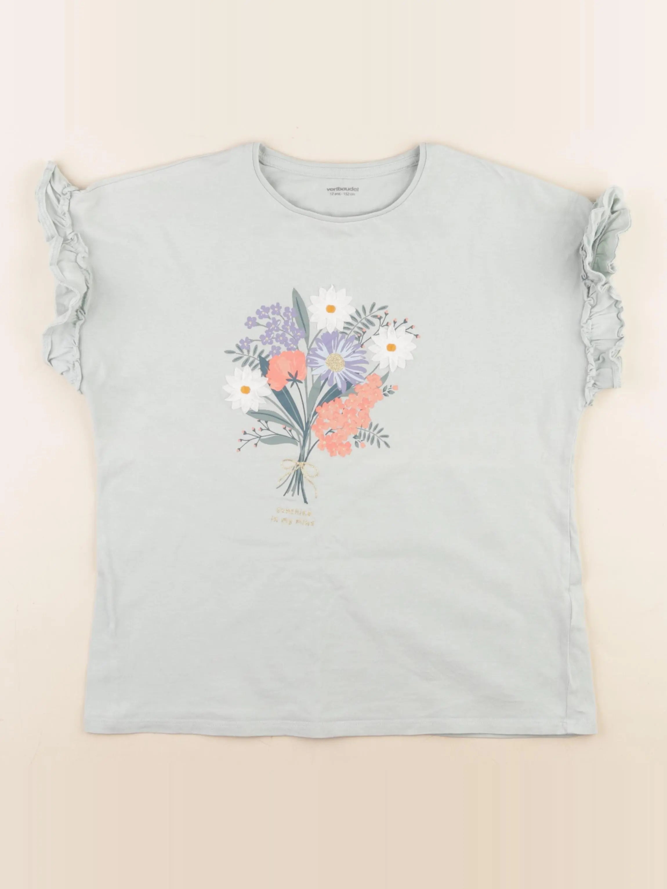 Vertbaudet - tee-shirt vert - 12 ans
