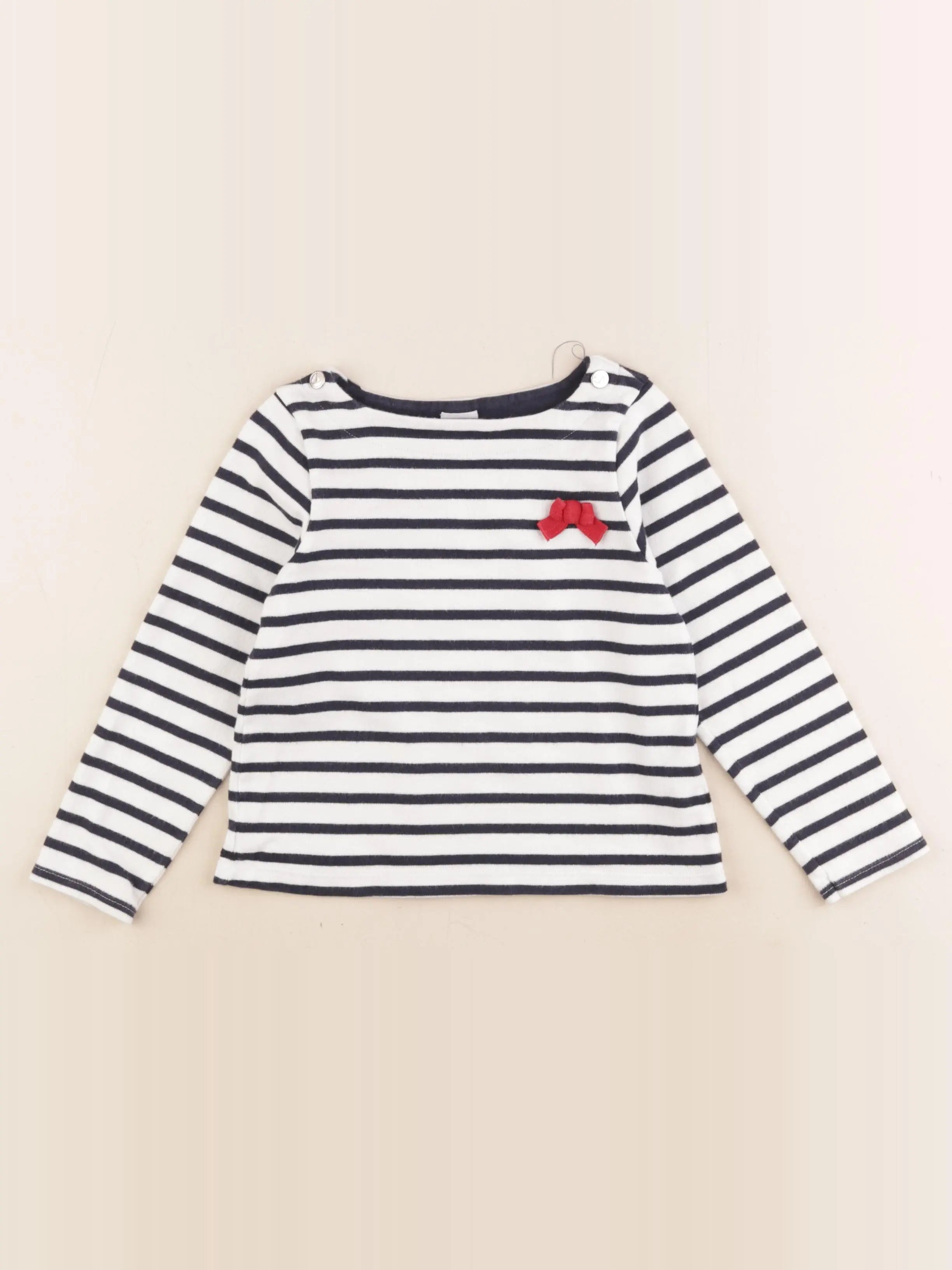 Petit Bateau - sweat blanc, bleu - 5 ans