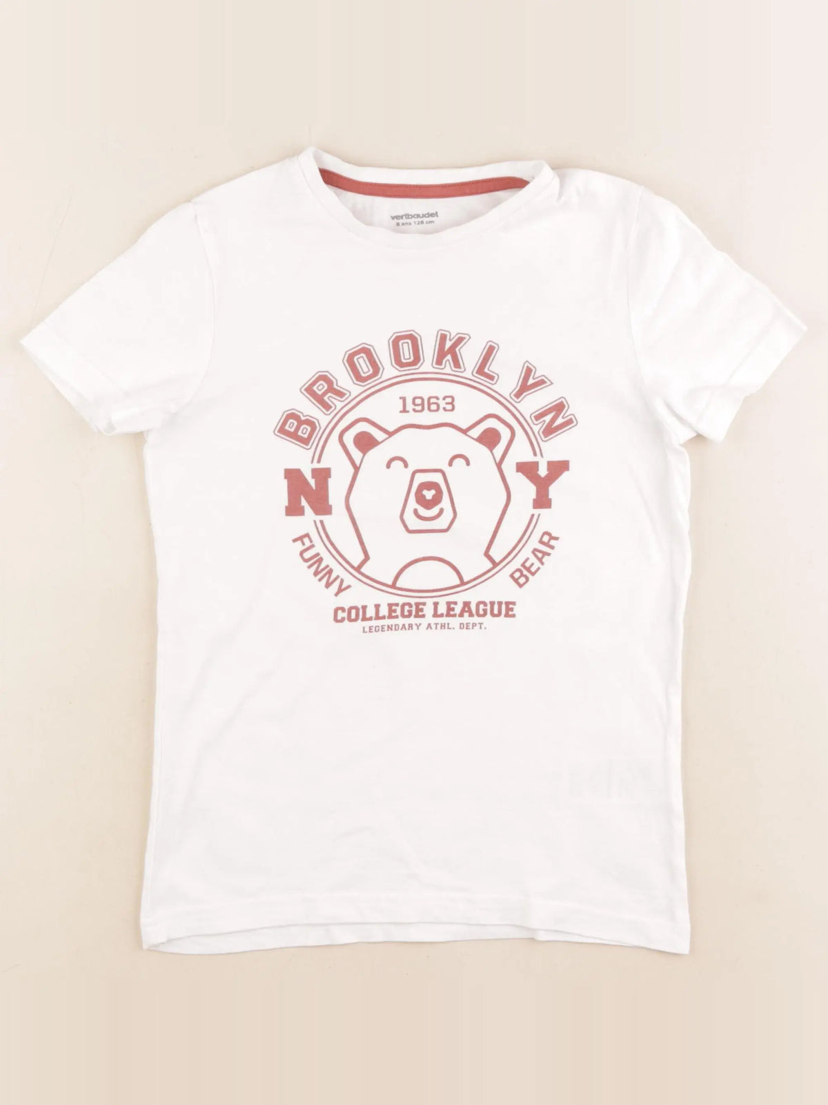 Vertbaudet - tee-shirt blanc - 8 ans