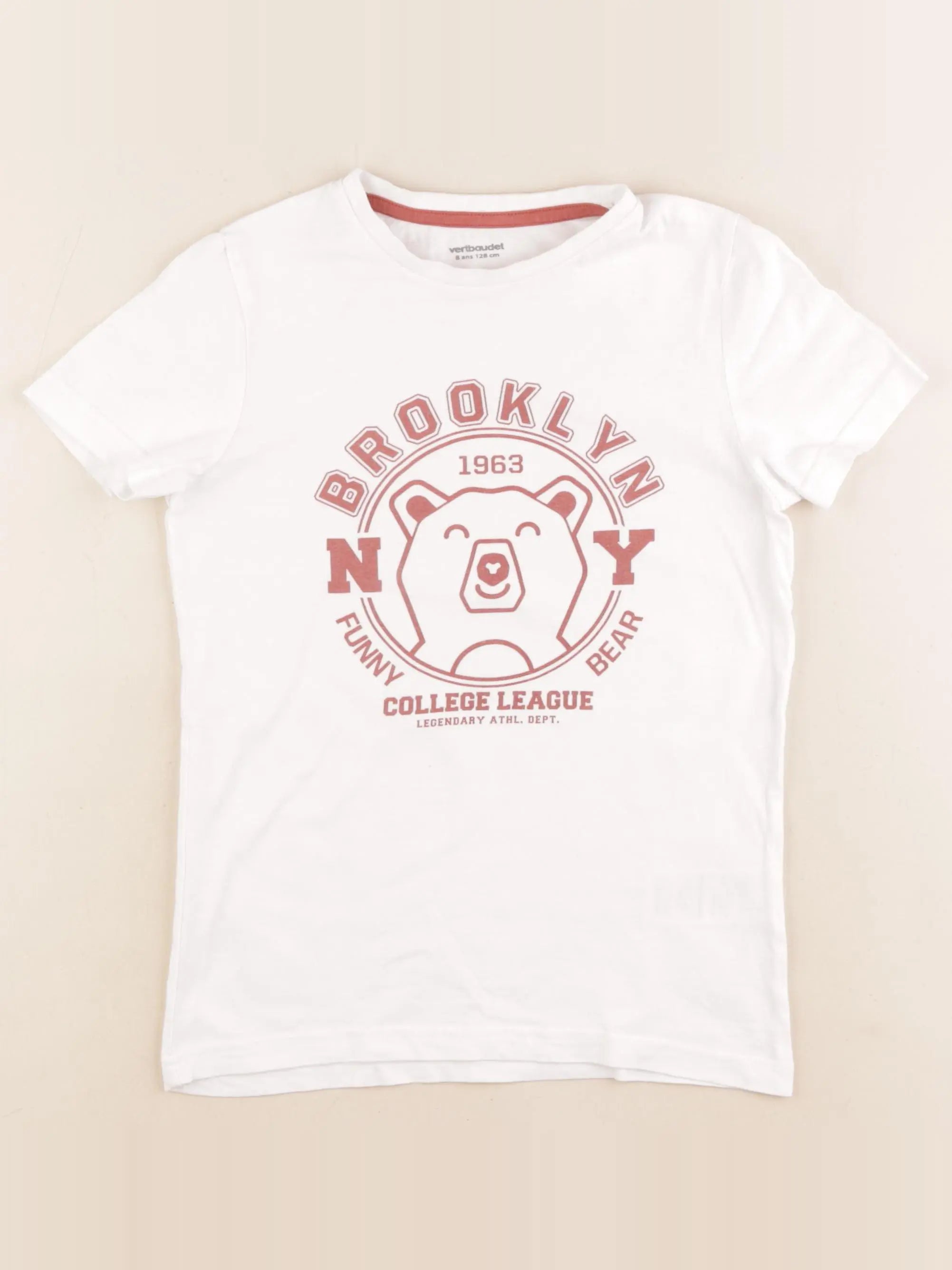 Vertbaudet - tee-shirt blanc - 8 ans