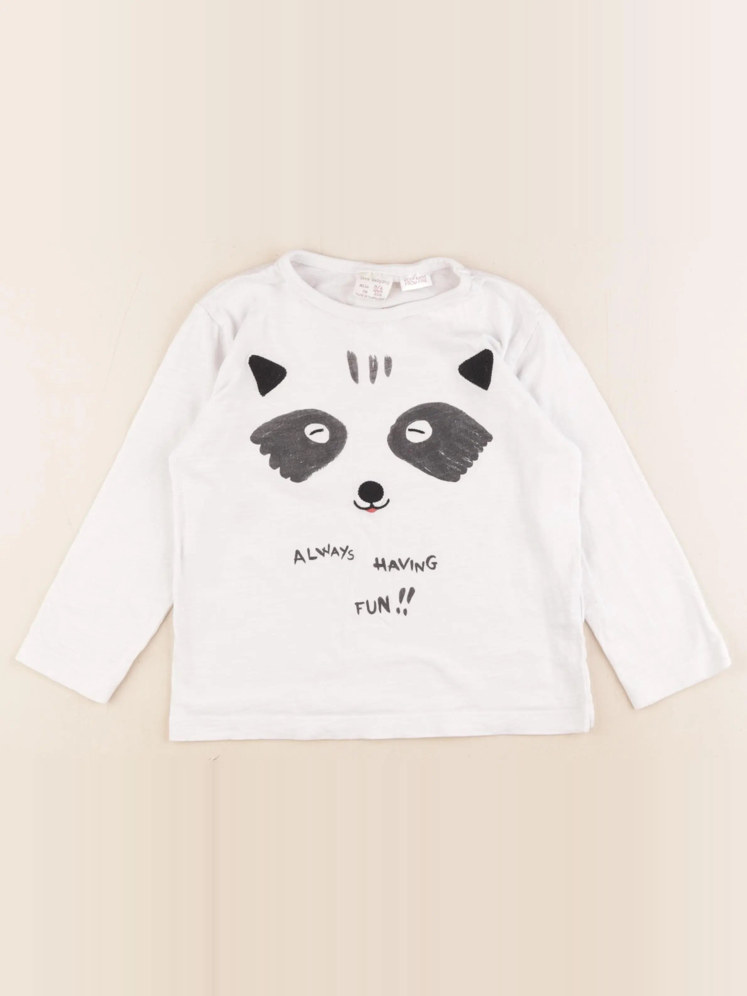 Zara - tee-shirt blanc - 3/4 ans