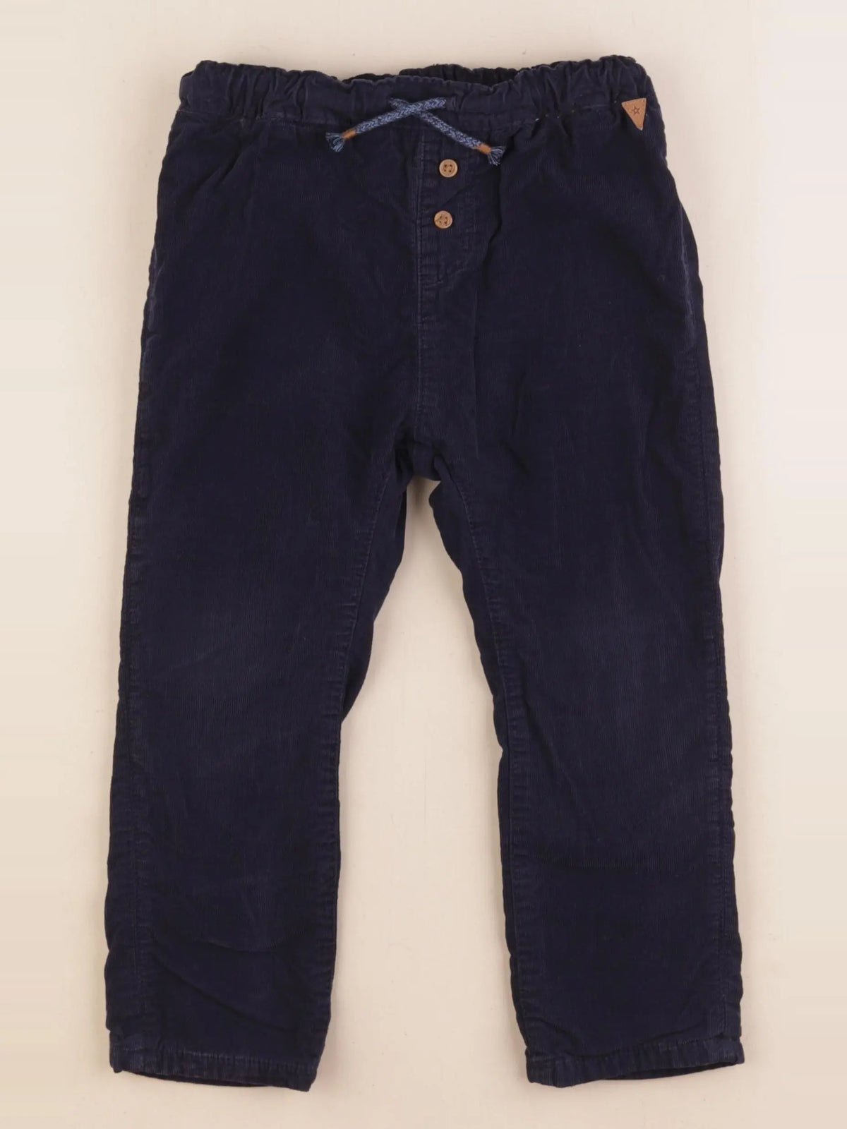 H&M - pantalon doublé bleu - 3/4 ans