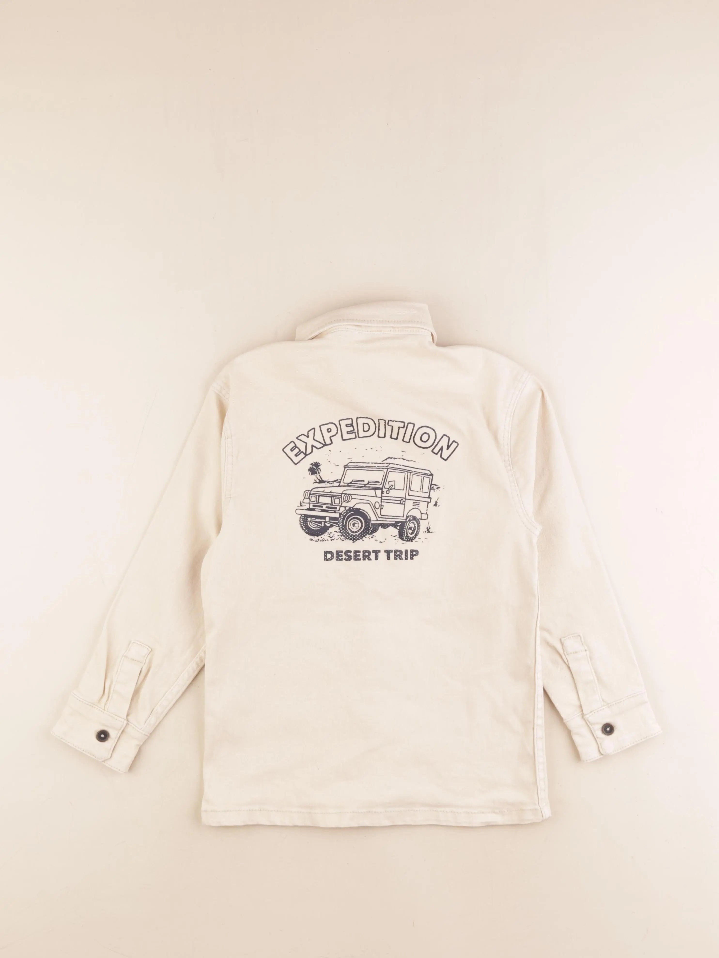 Vertbaudet - sur-chemise imprimé au dos beige - 8 ans