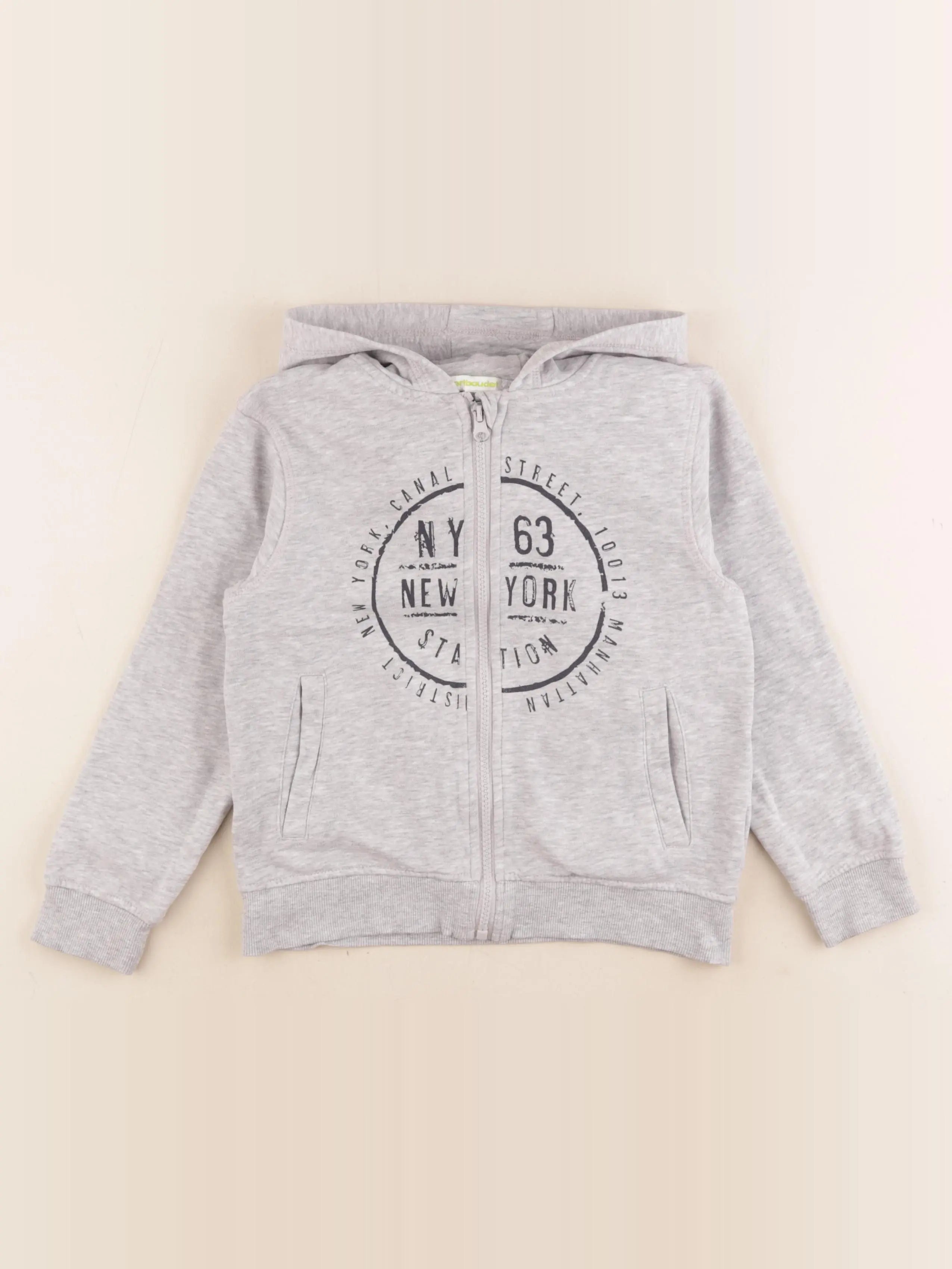 Vertbaudet - sweat gris - 8 ans