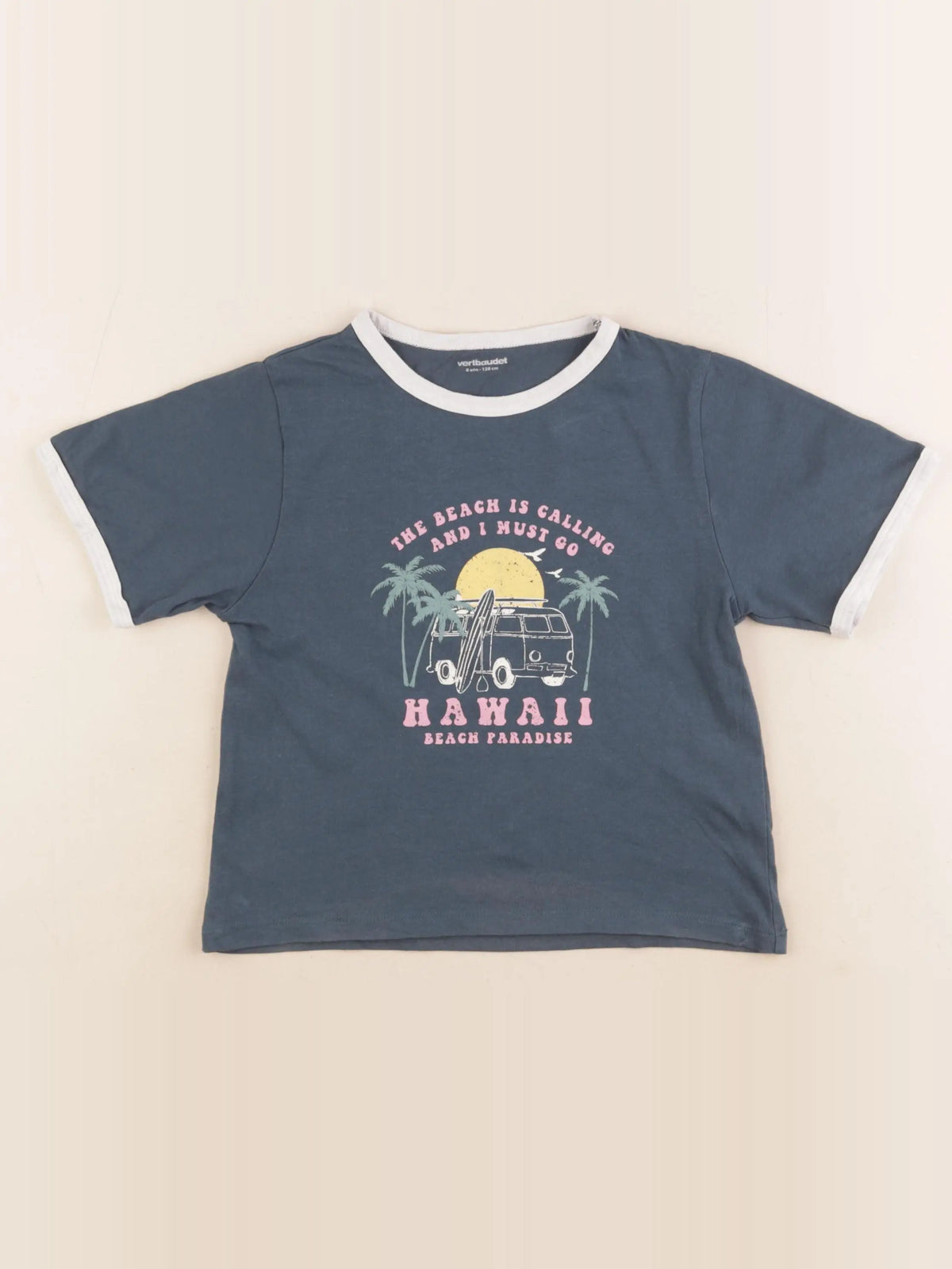 Vertbaudet - tee-shirt bleu - 8 ans