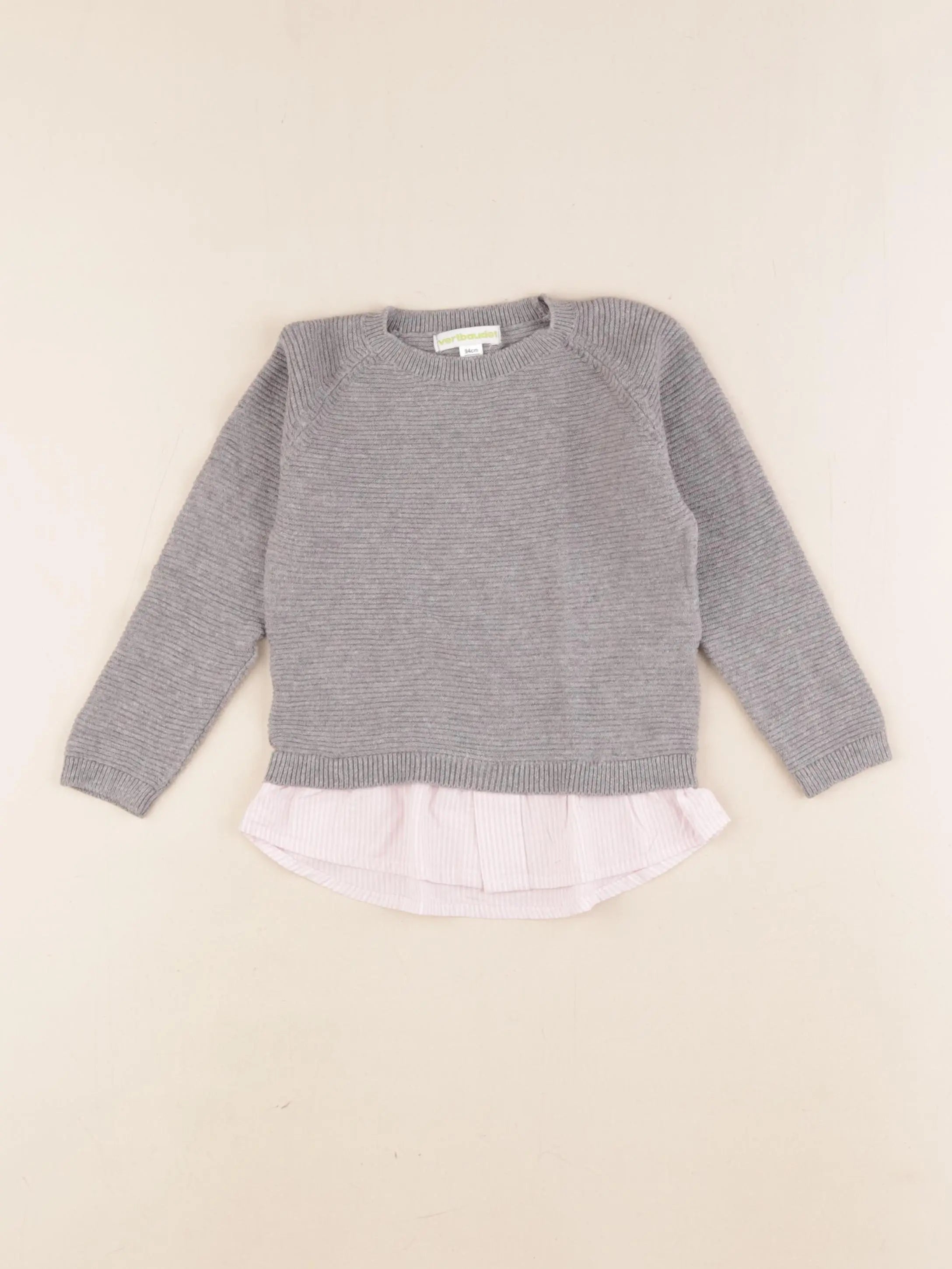 Vertbaudet - pull gris - 3 ans