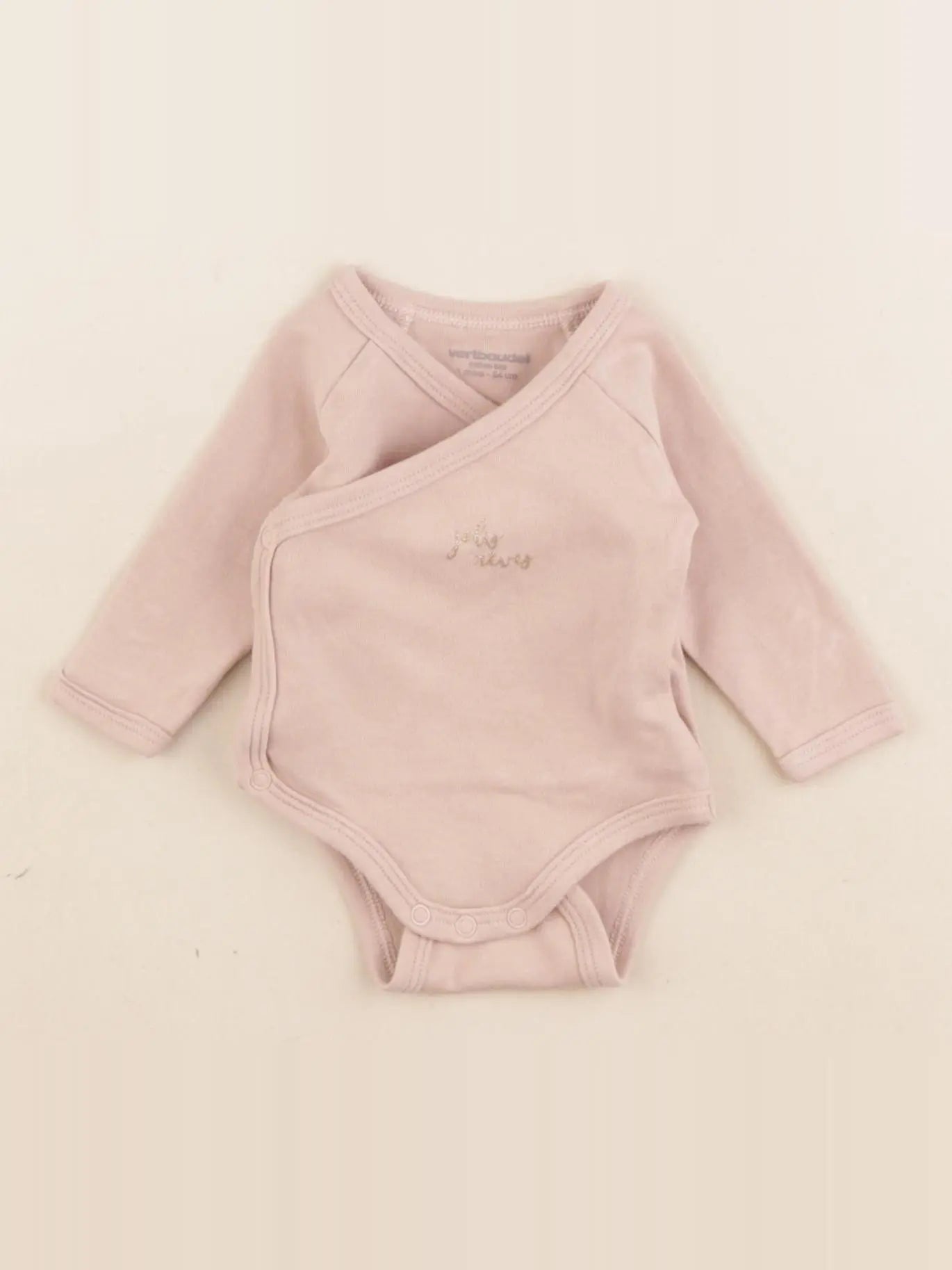 Vertbaudet - body rose, or - 1 mois