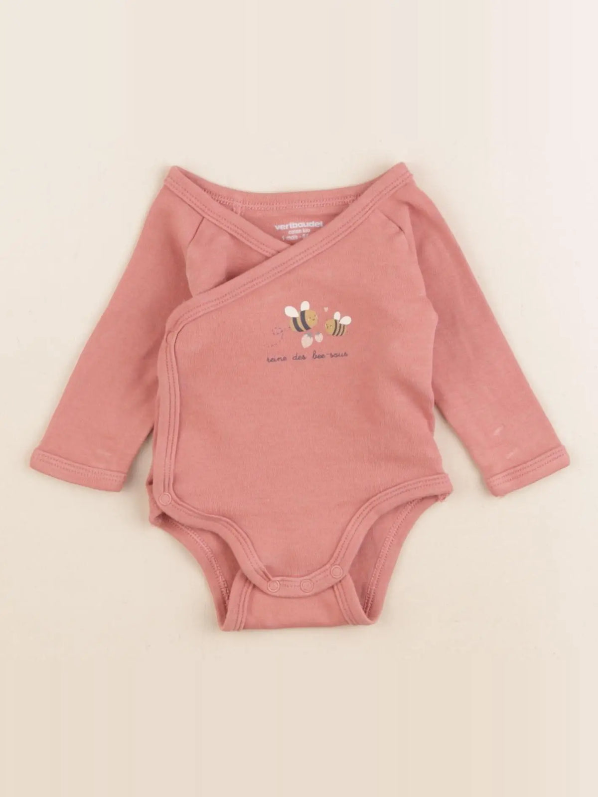 Vertbaudet - body rose - 1 mois