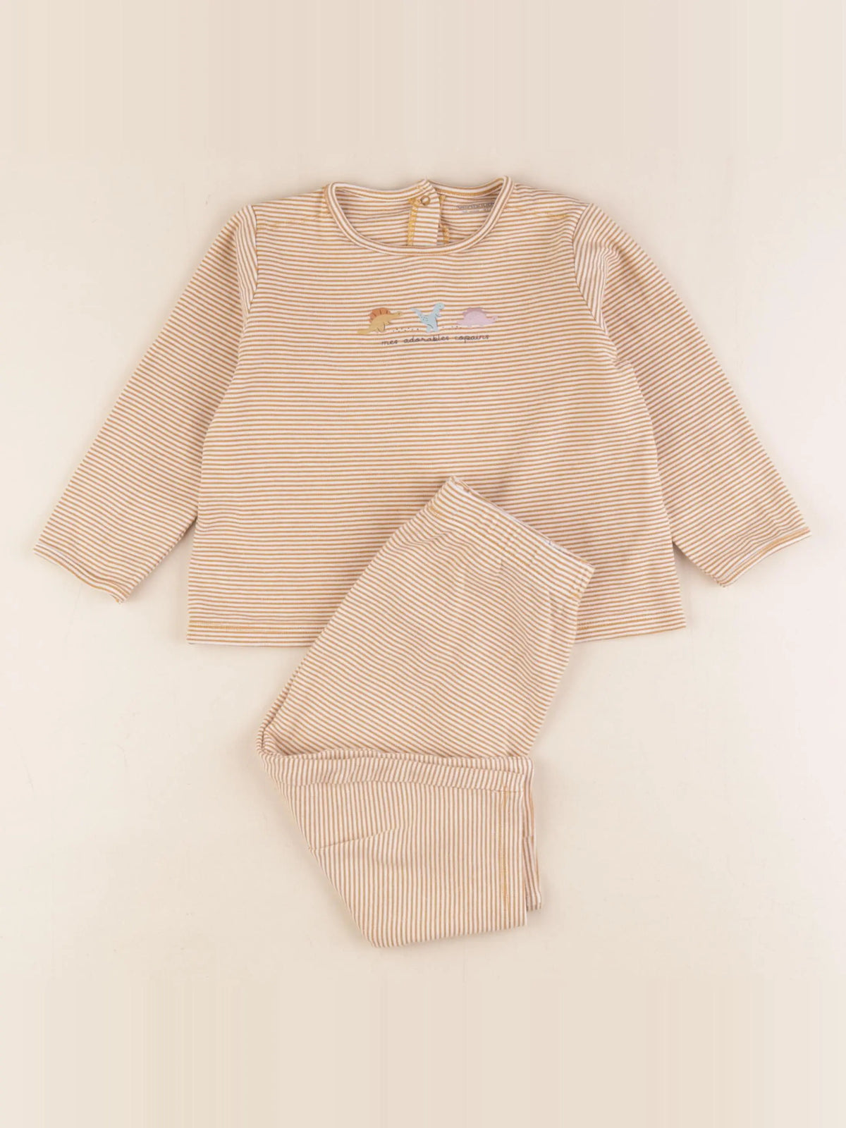 Vertbaudet - pyjama coton jaune - 36 mois