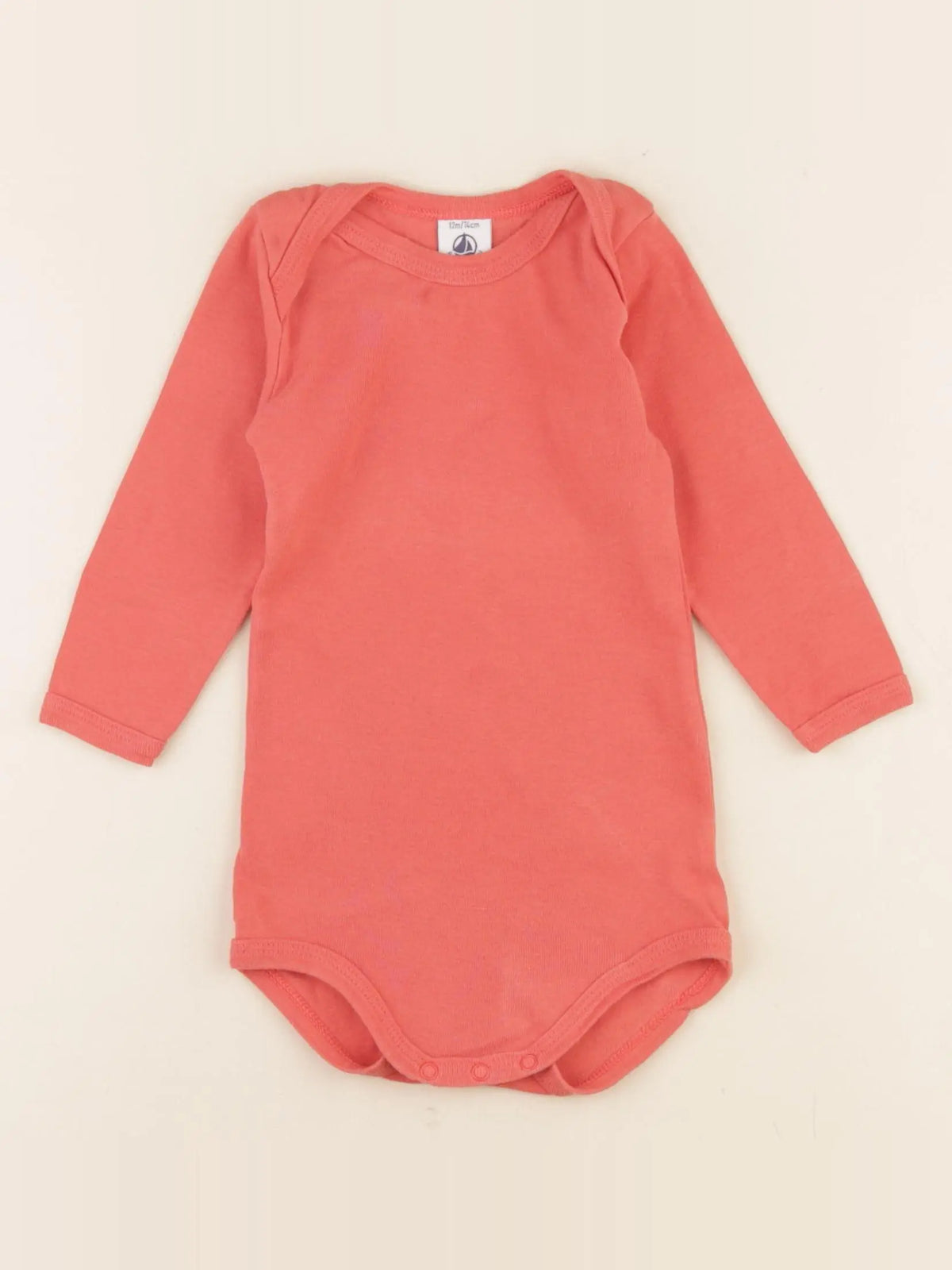 Petit Bateau - body orange - 12 mois