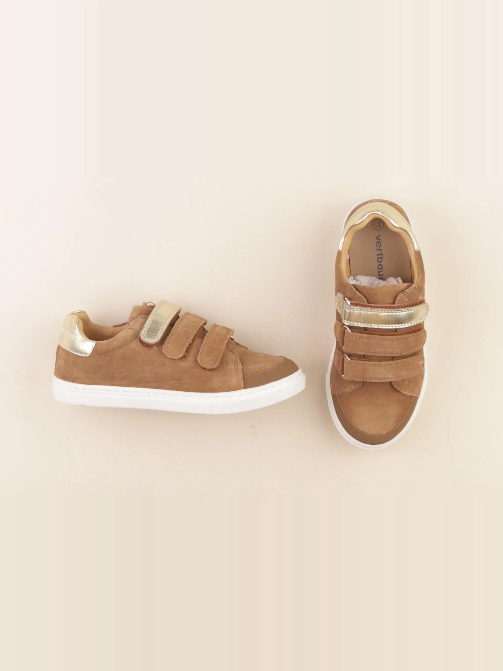 Vertbaudet - baskets marron, or - pointure 31