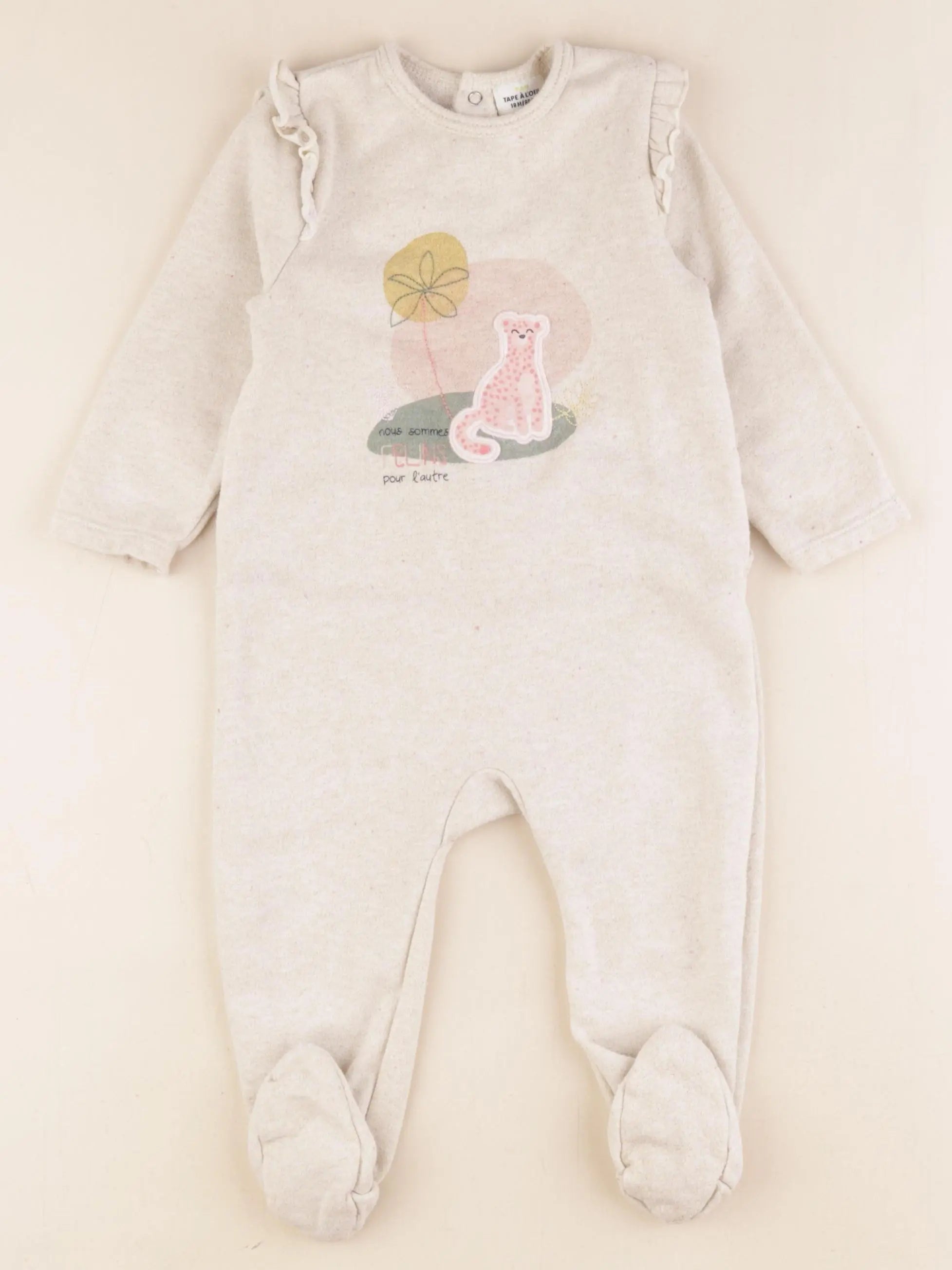 Tape à l'oeil - pyjama coton beige - 18 mois