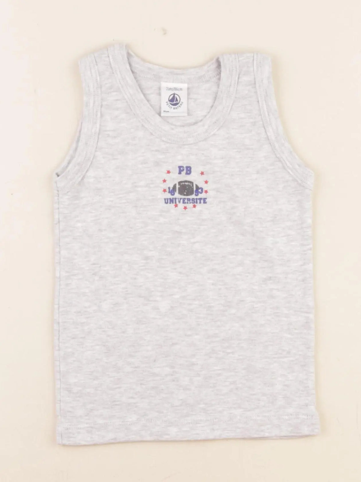 Petit Bateau - maillot de corps gris - 2 ans