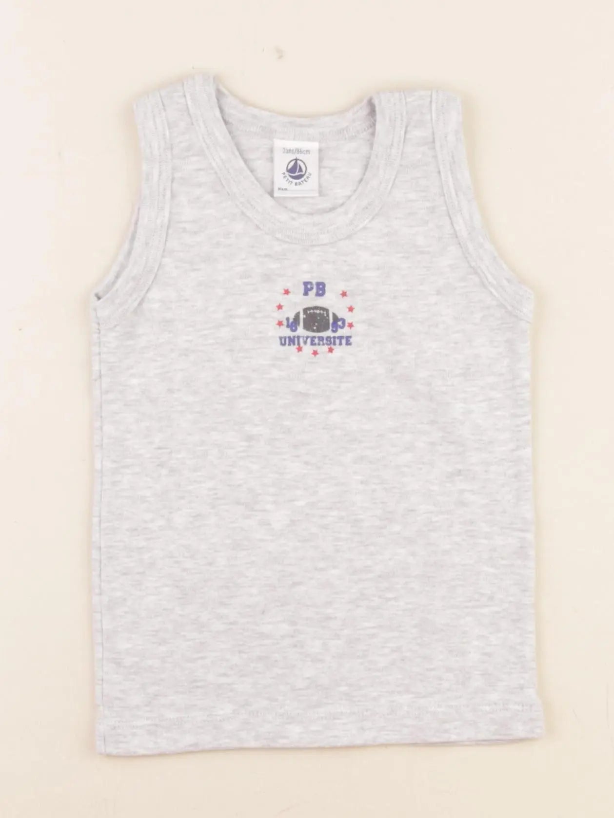 Petit Bateau - maillot de corps gris - 2 ans