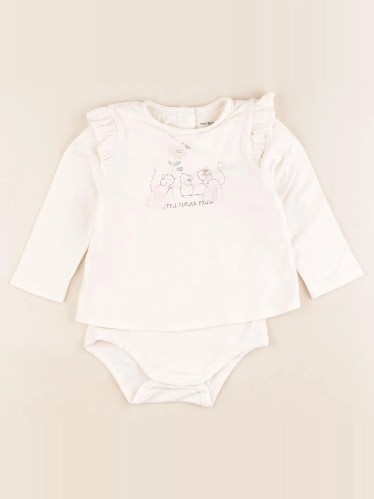Vertbaudet - body tee-shirt beige - 9 mois