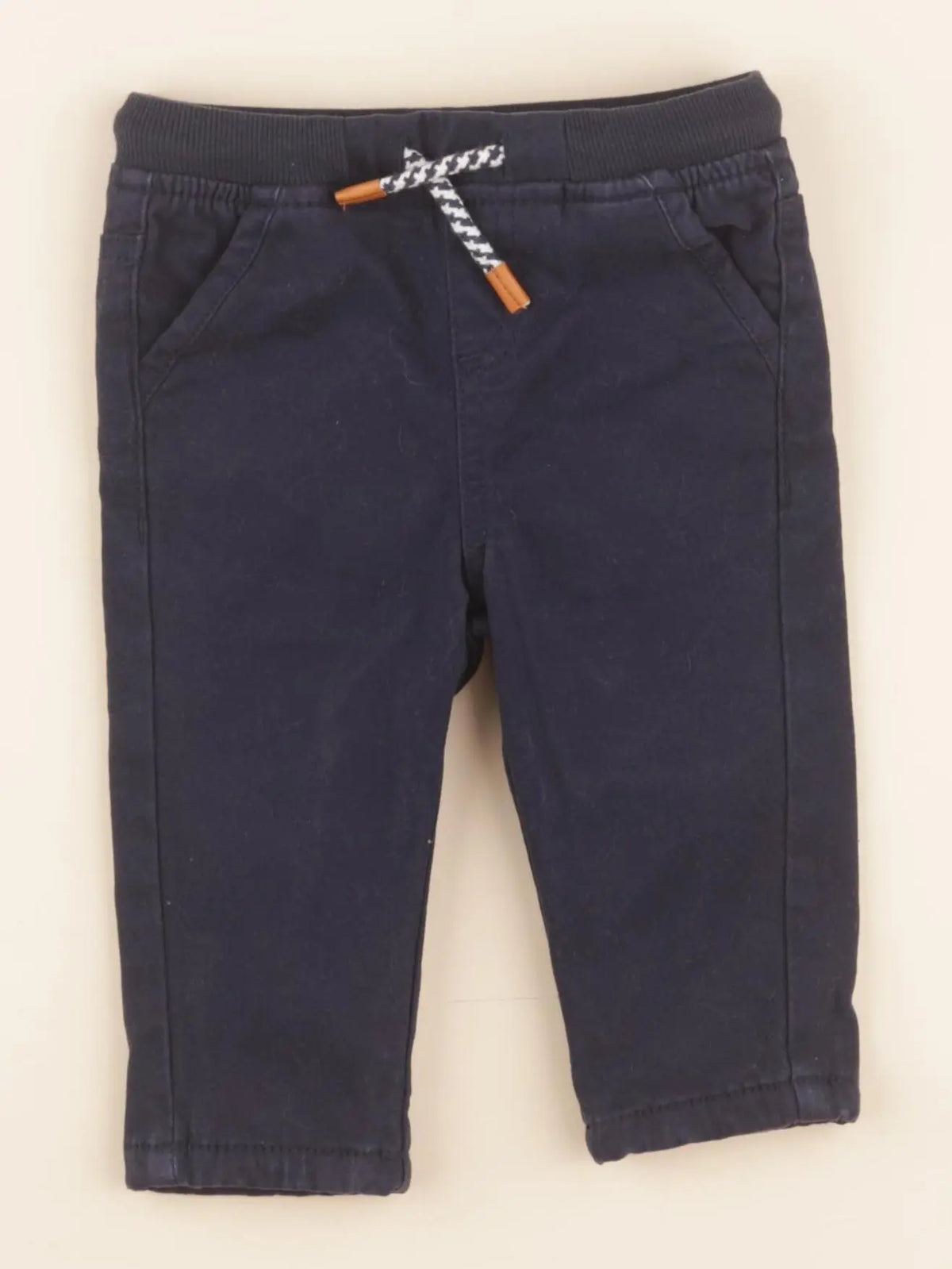 Vertbaudet - pantalon doublé bleu - 9 mois
