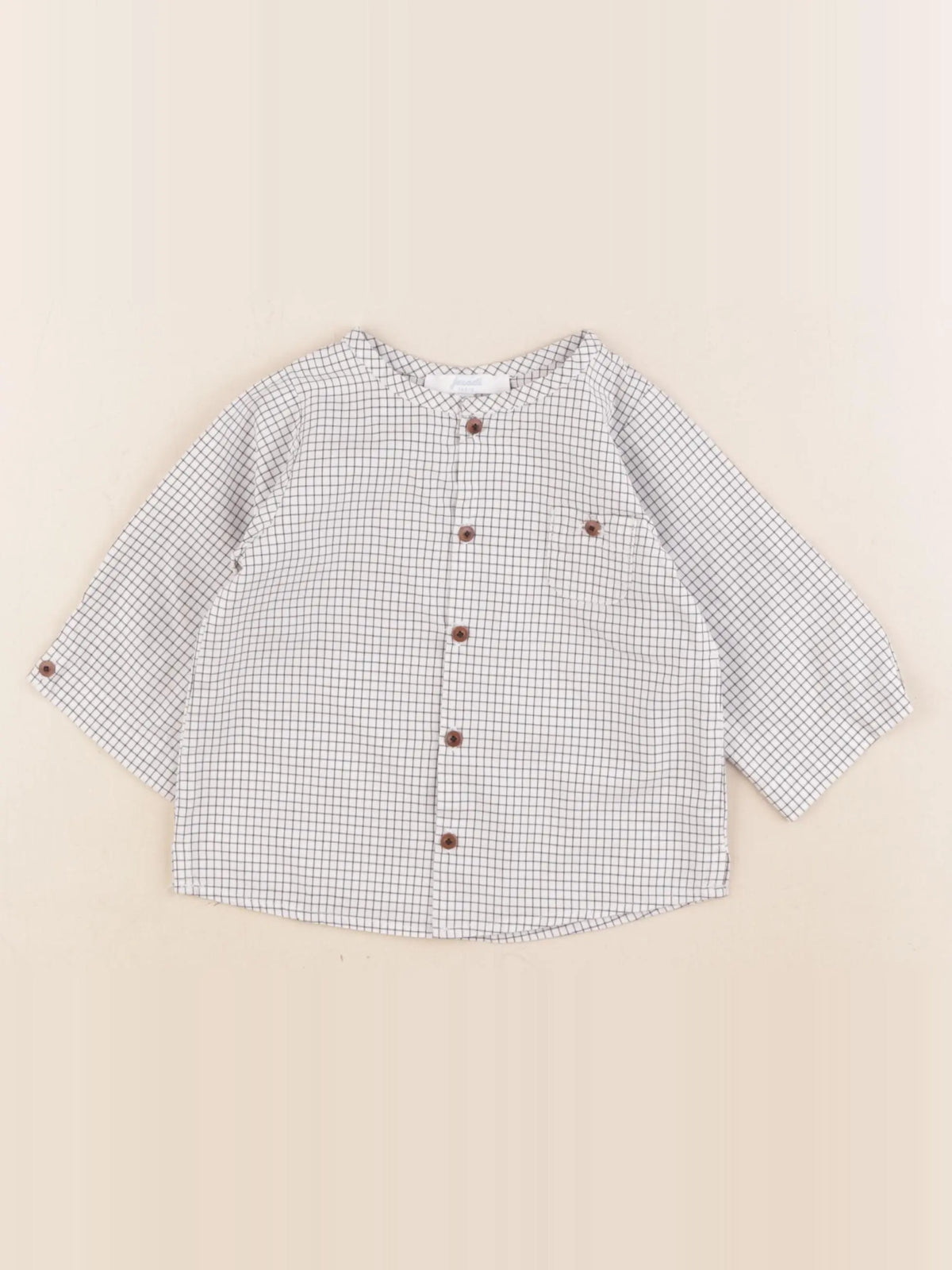 Jacadi - chemise blanc, bleu - 6 mois