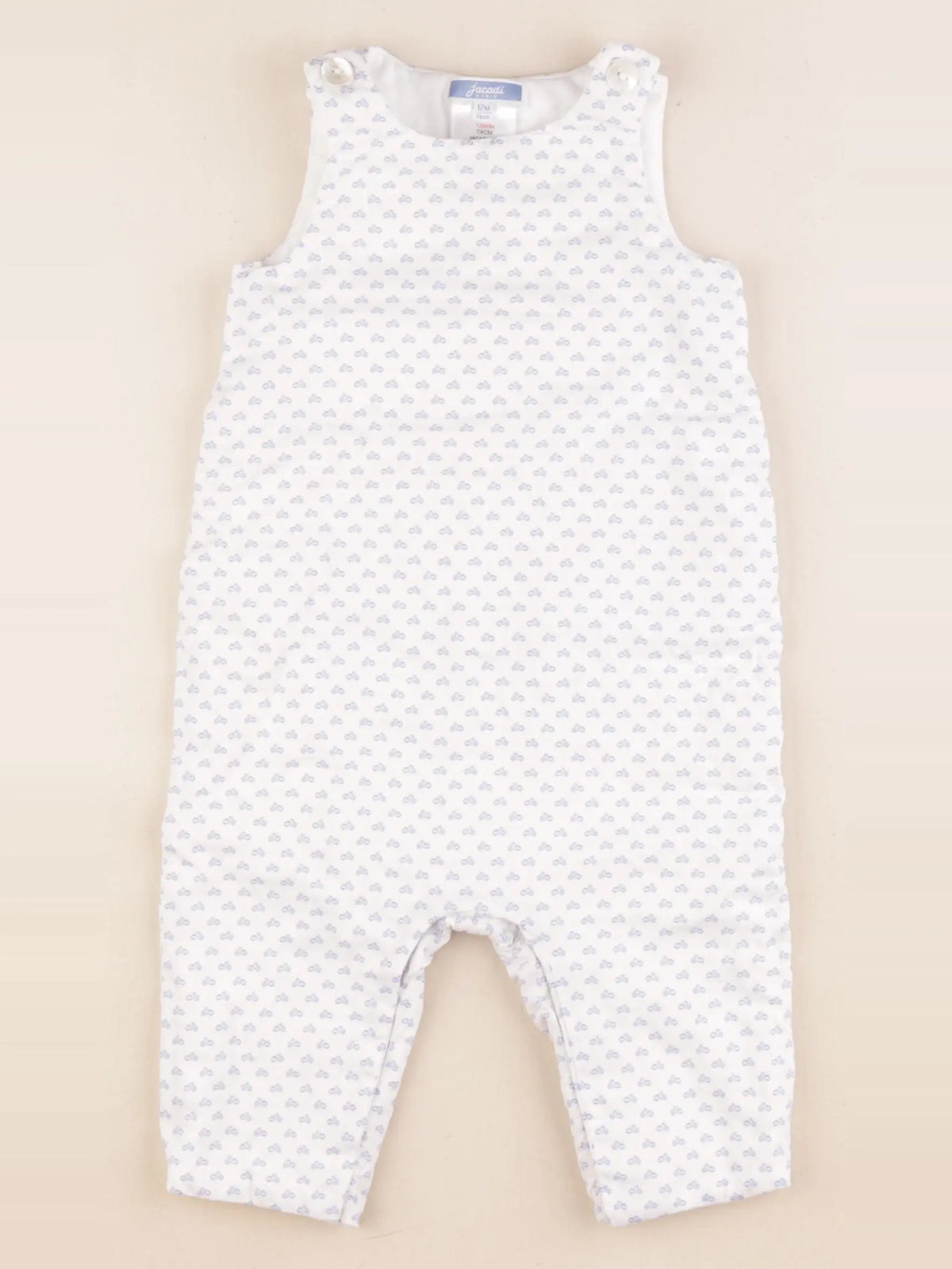 Jacadi - salopette doublé blanc, bleu - 12 mois
