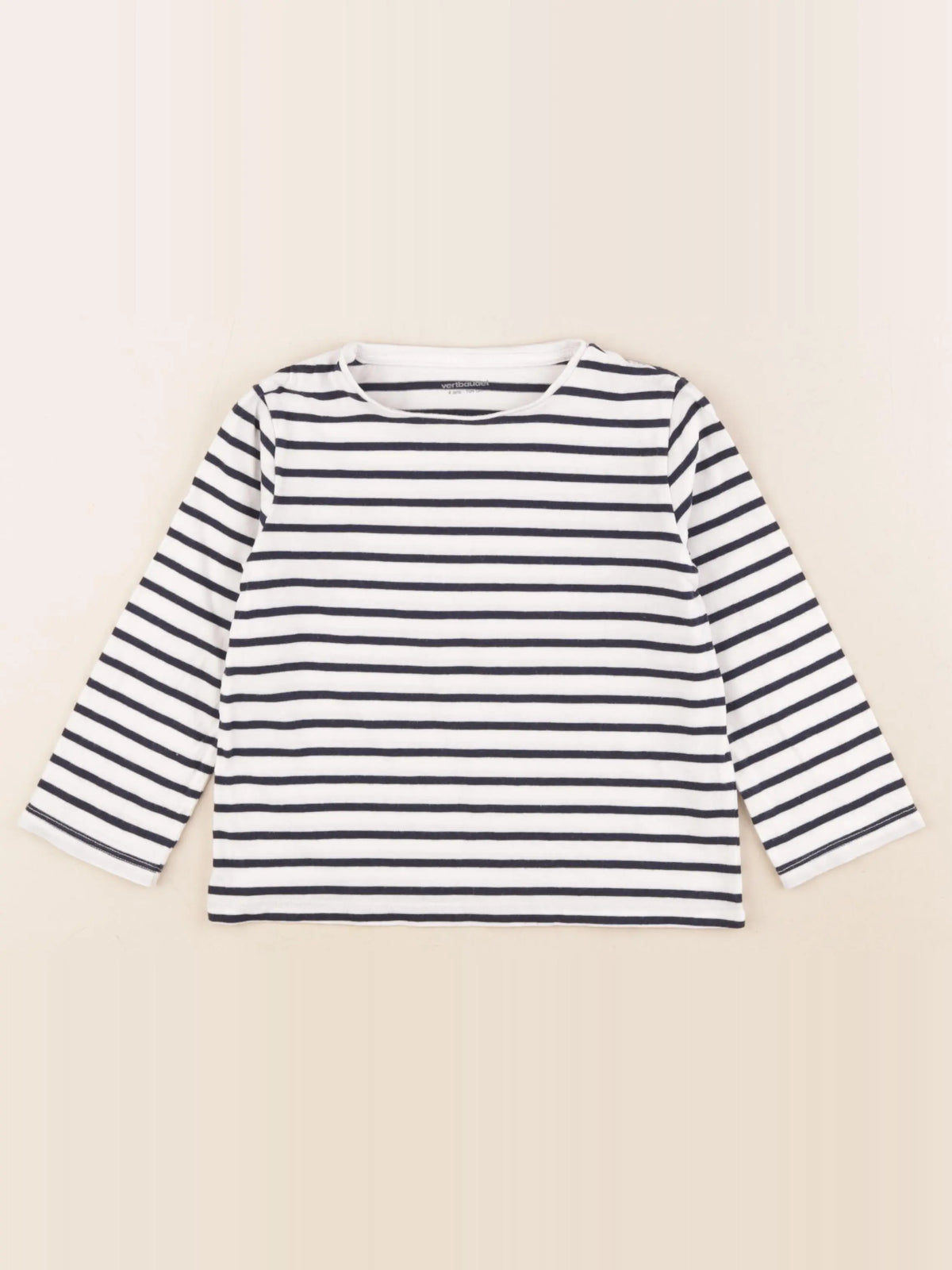 Vertbaudet - tee-shirt blanc, bleu - 4 ans