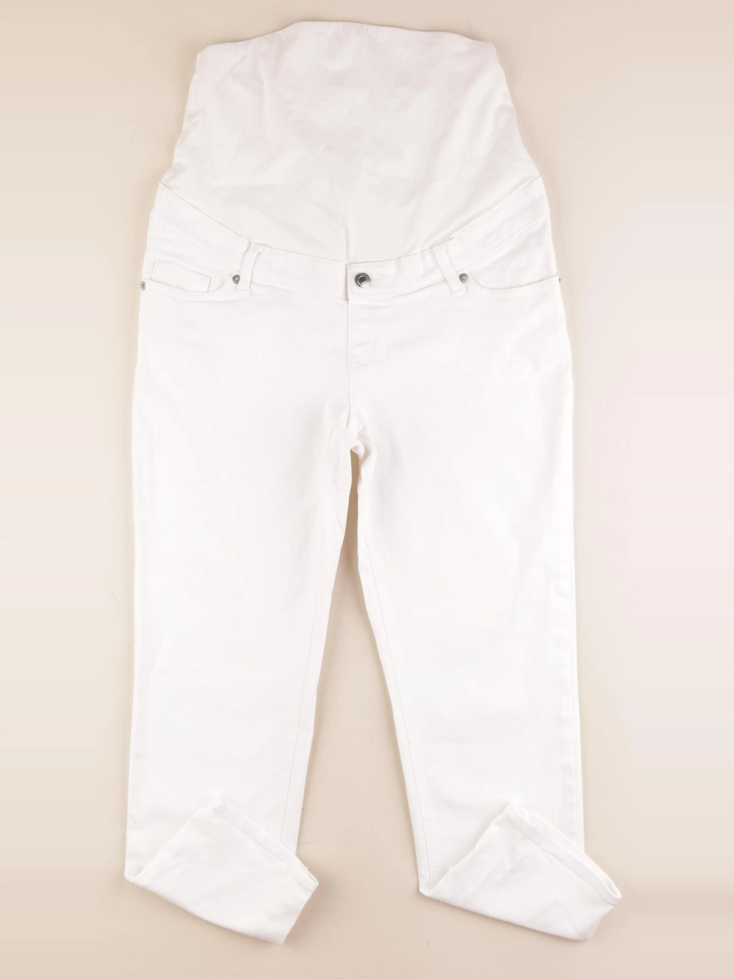 H&M - jean grossesse blanc - s