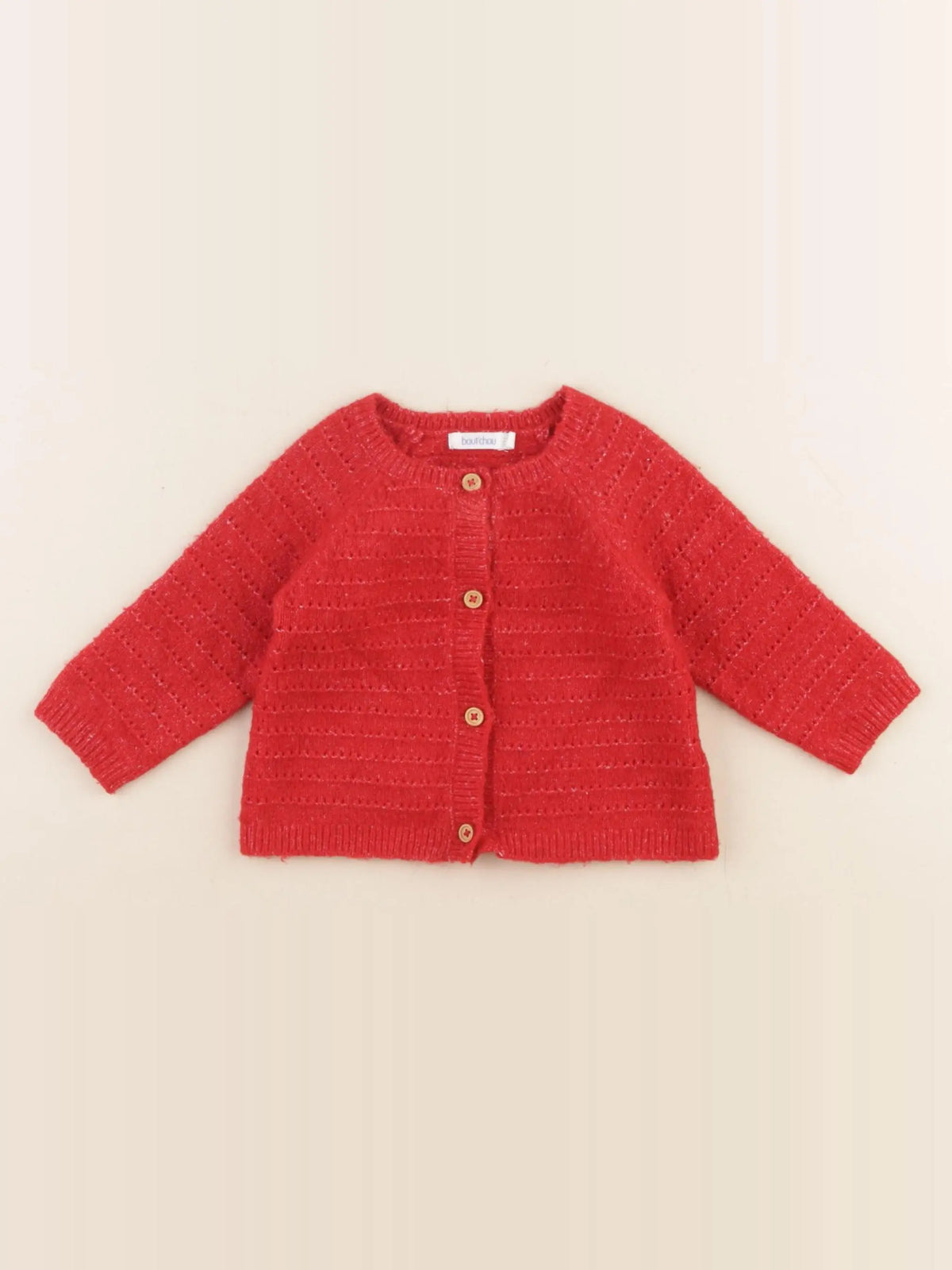 Boutchou - gilet rouge - 1 mois