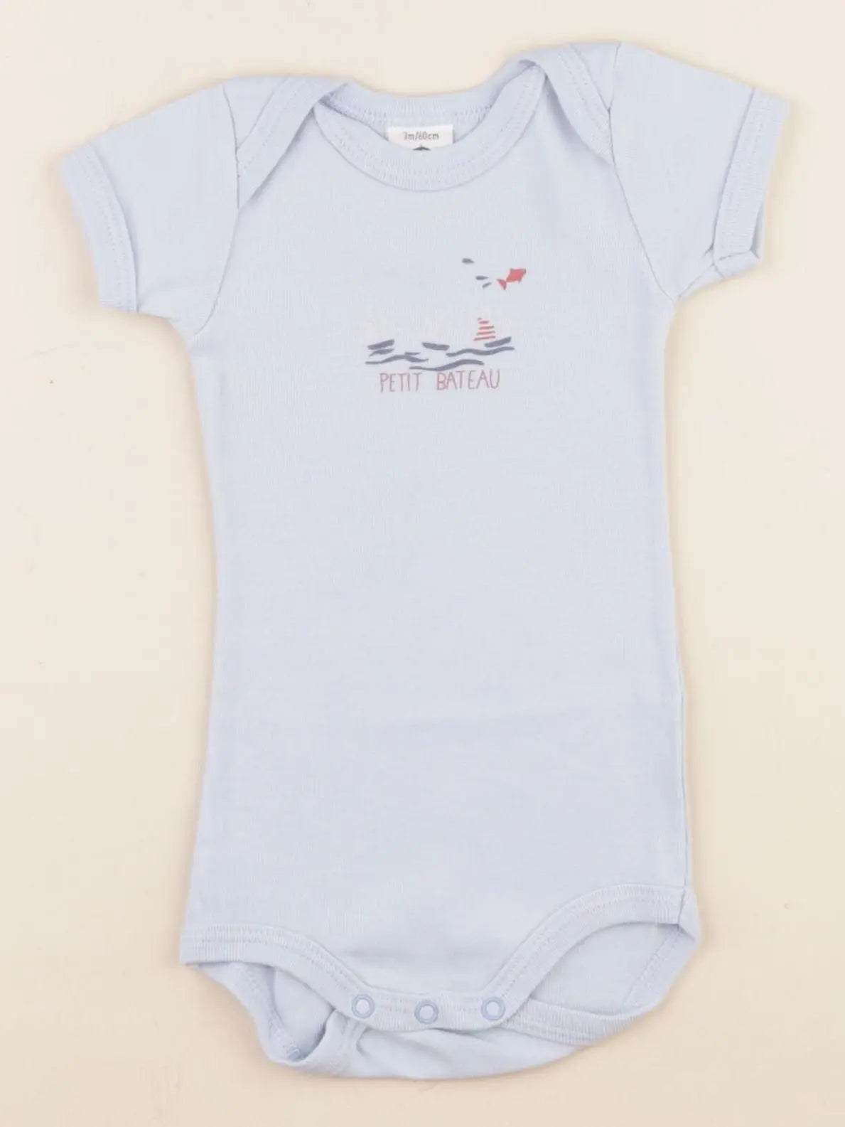 Petit Bateau - body bleu - 3 mois