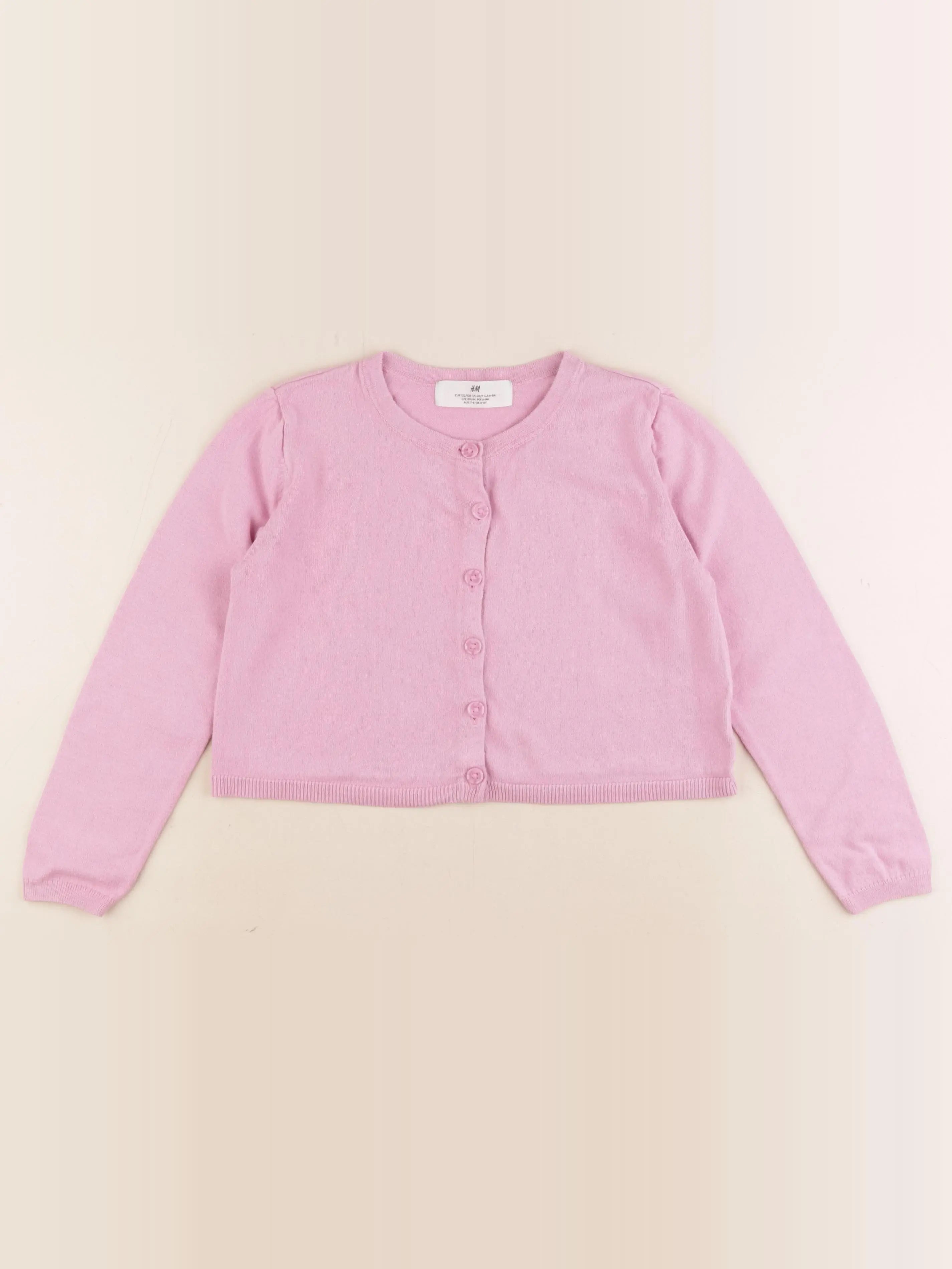 H&M - gilet rose - 6/8 ans