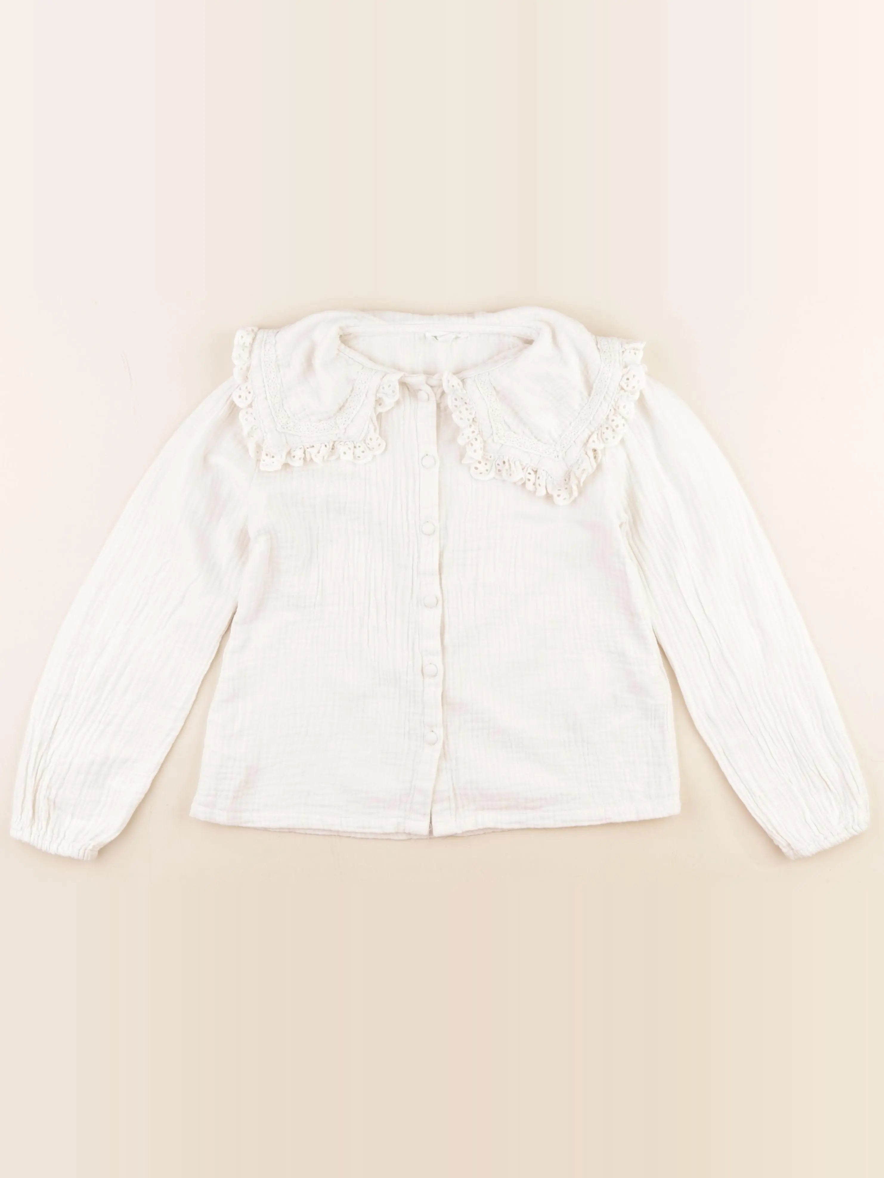 Vertbaudet - blouse beige - 8 ans